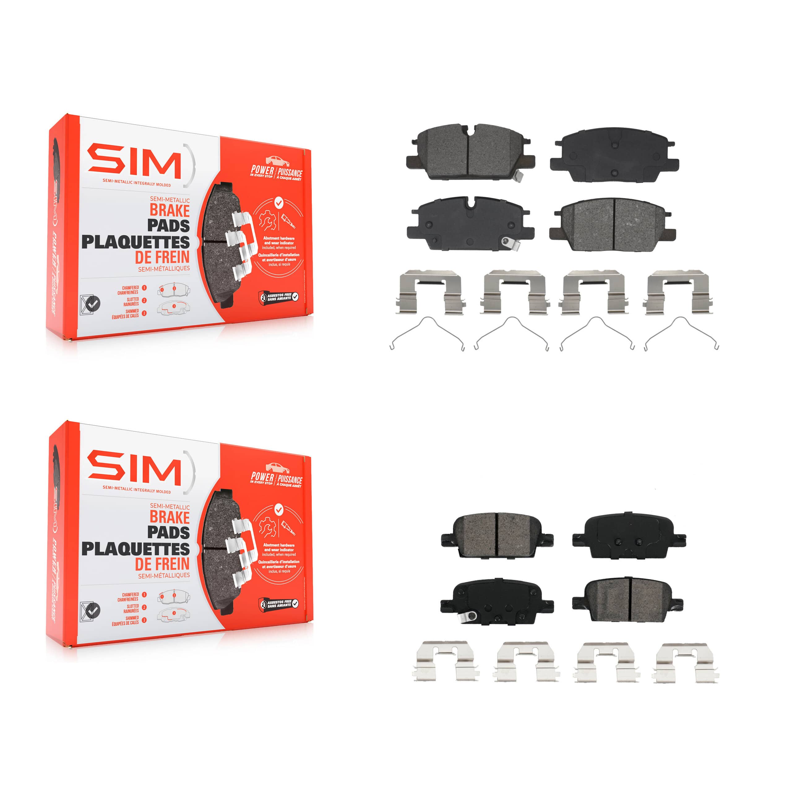 SIM - KSM-100664 - Front and Rear Disc Brake Pad Kits