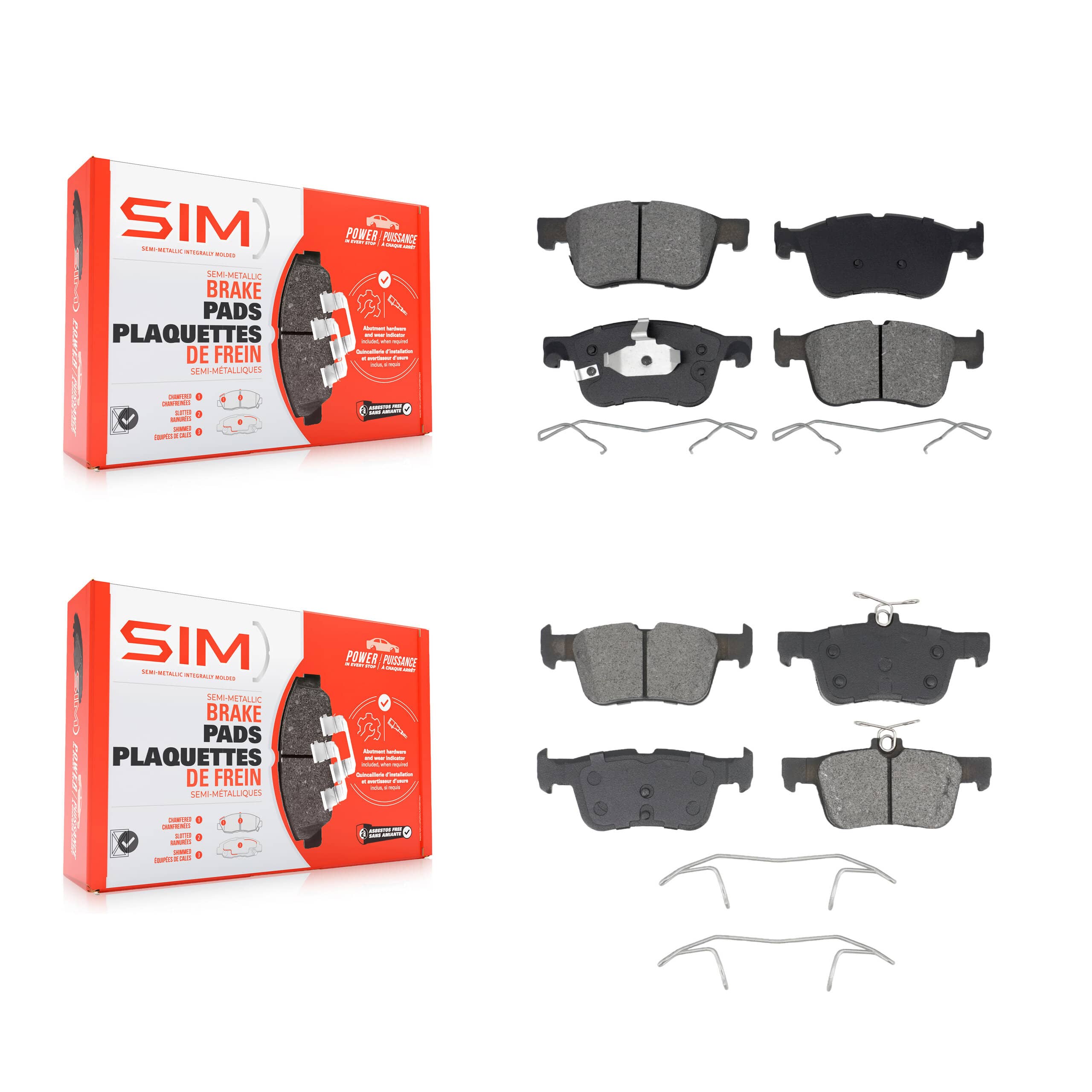 SIM - KSM-100668 - Front and Rear Disc Brake Pad Kits