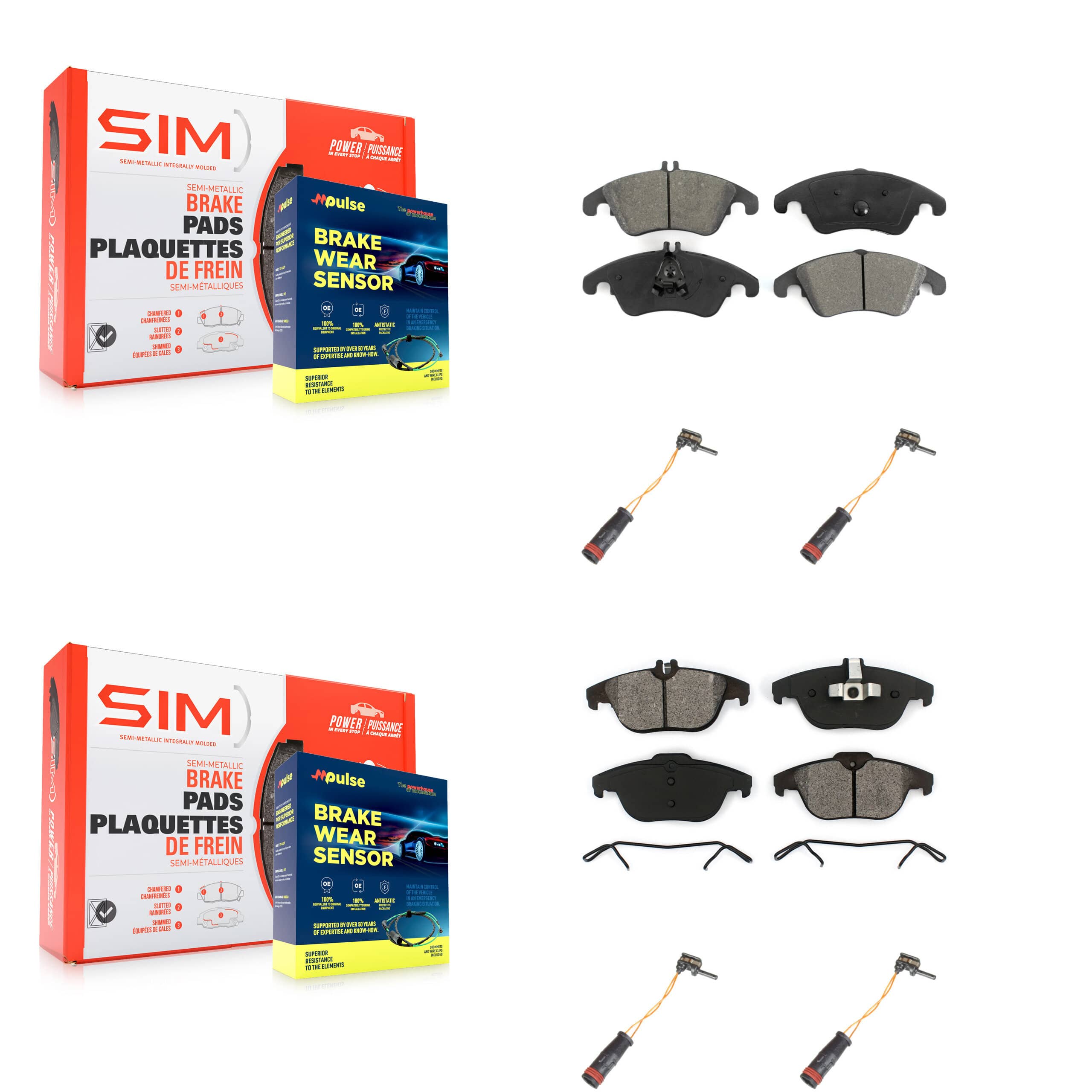 SIM - KSW-100161 - Front and Rear Disc Brake Pad Kits
