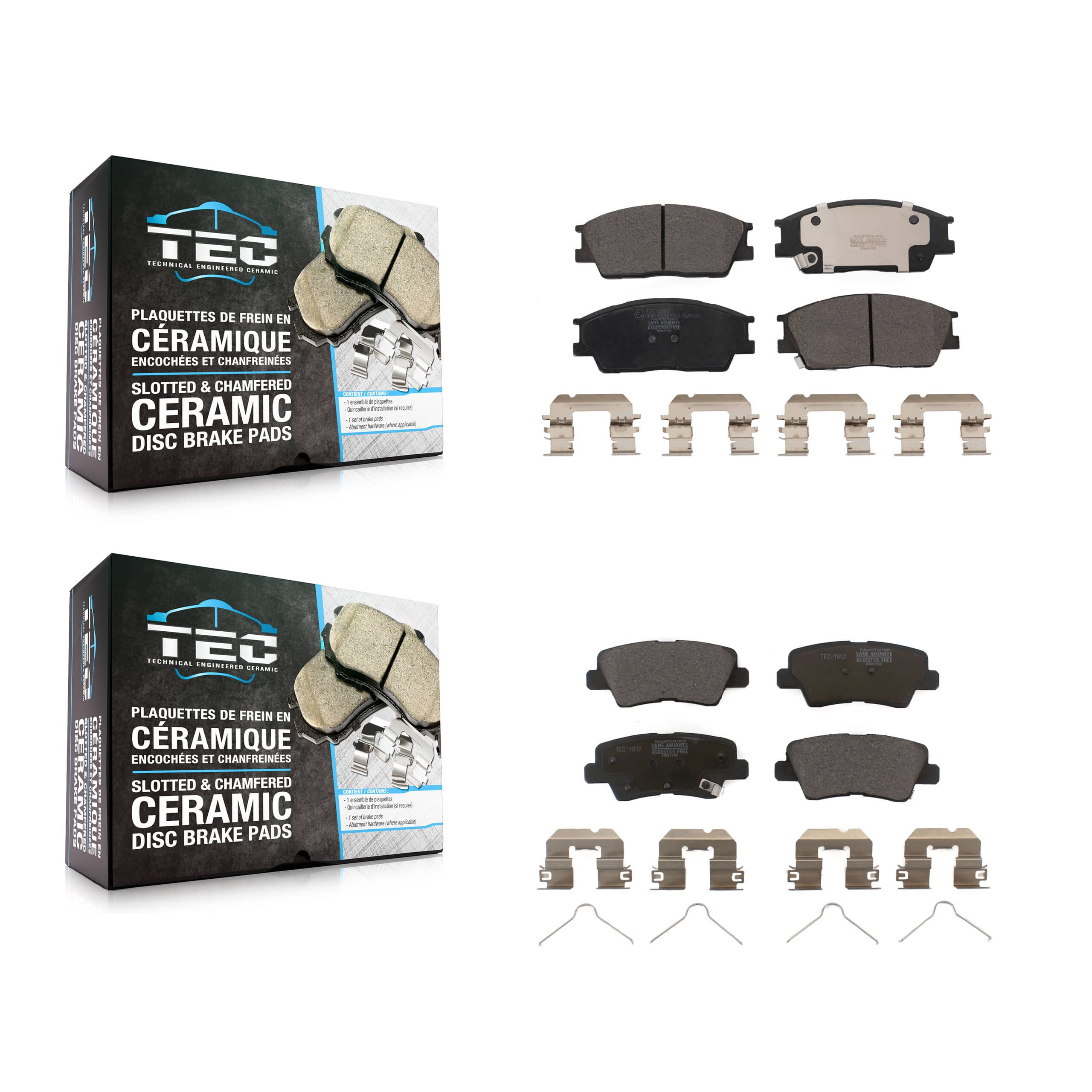 TEC - KTC-100727 - Front and Rear Disc Brake Pad Kits