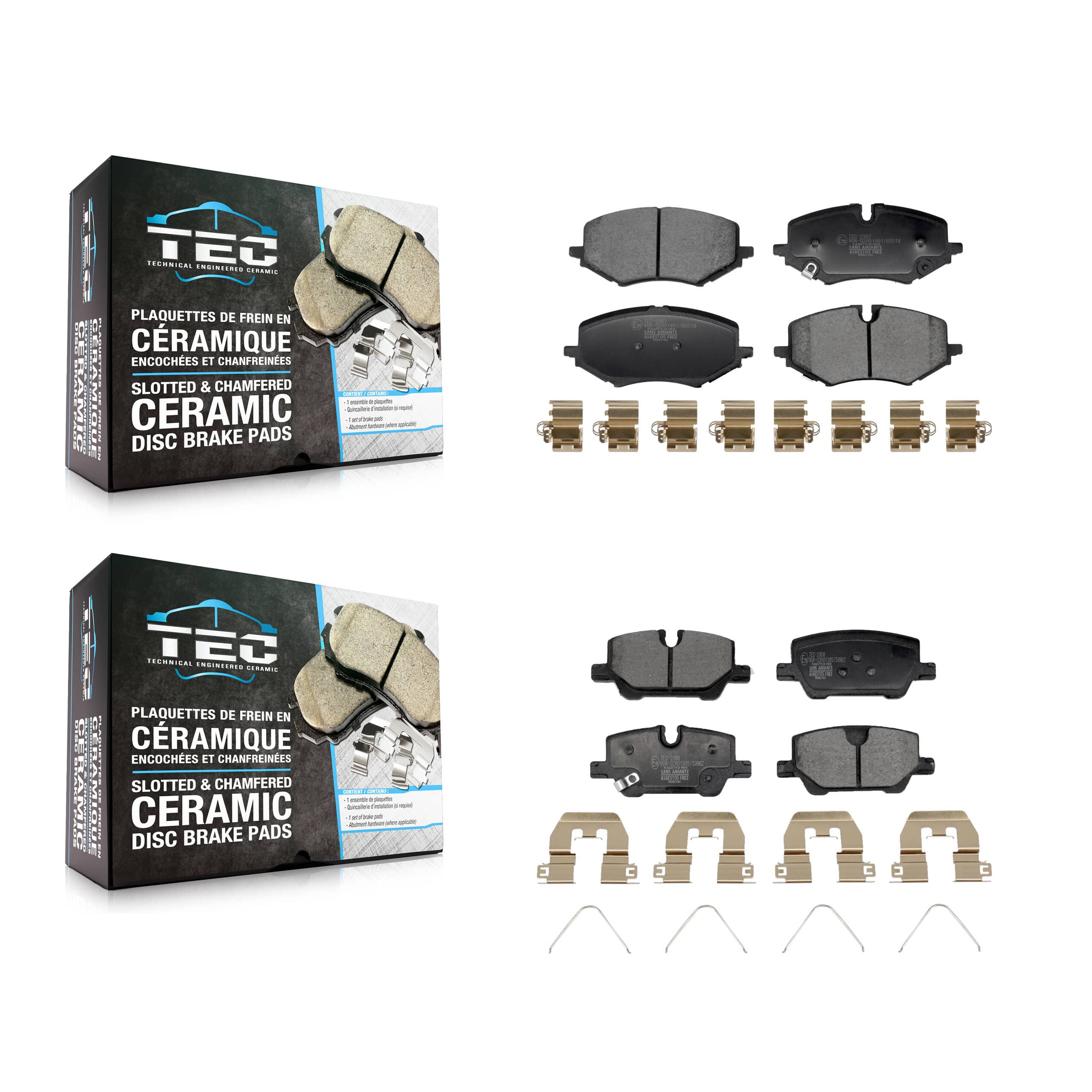TEC - KTC-100797 - Front and Rear Disc Brake Pad Kits