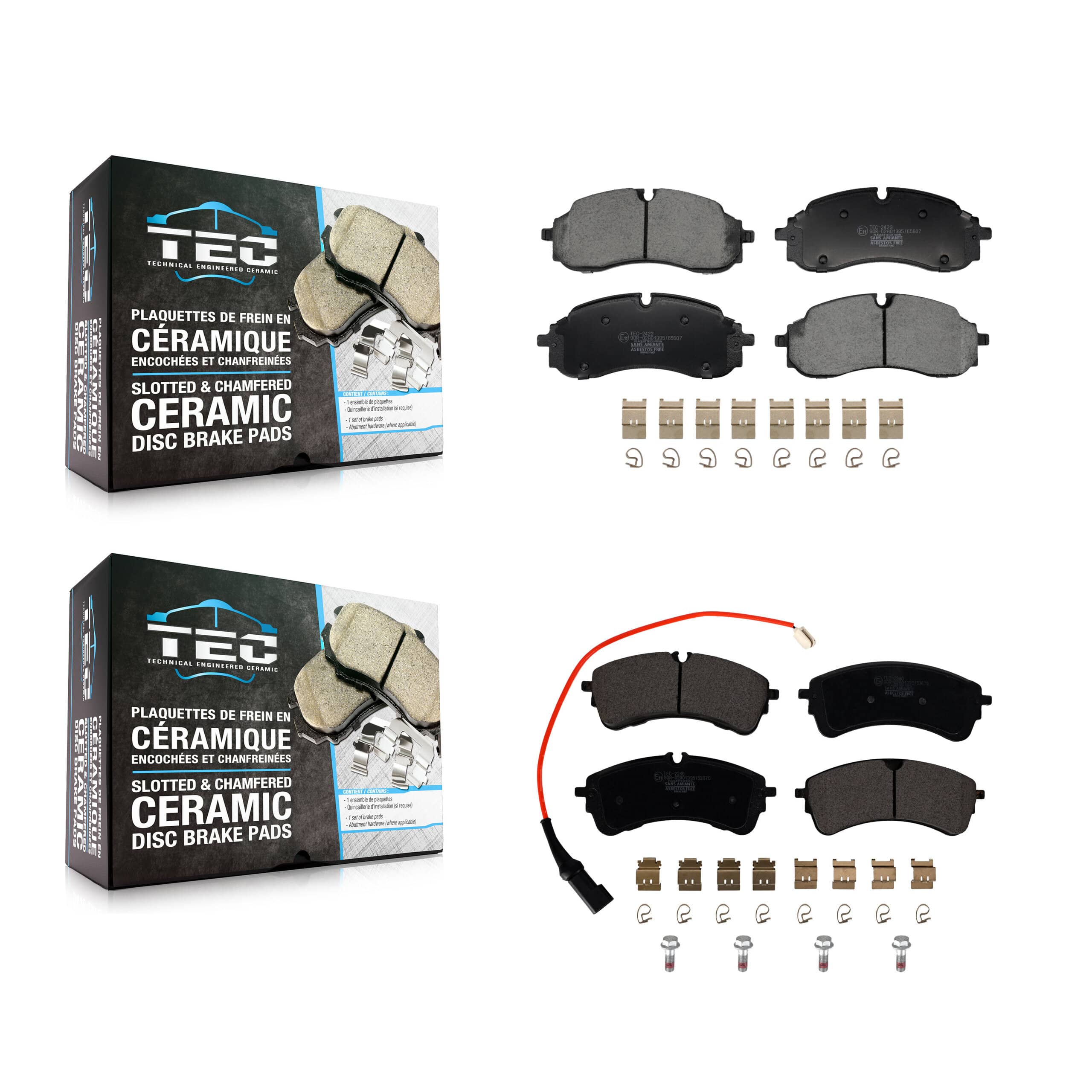TEC - KTC-100837 - Front and Rear Disc Brake Pad Kits