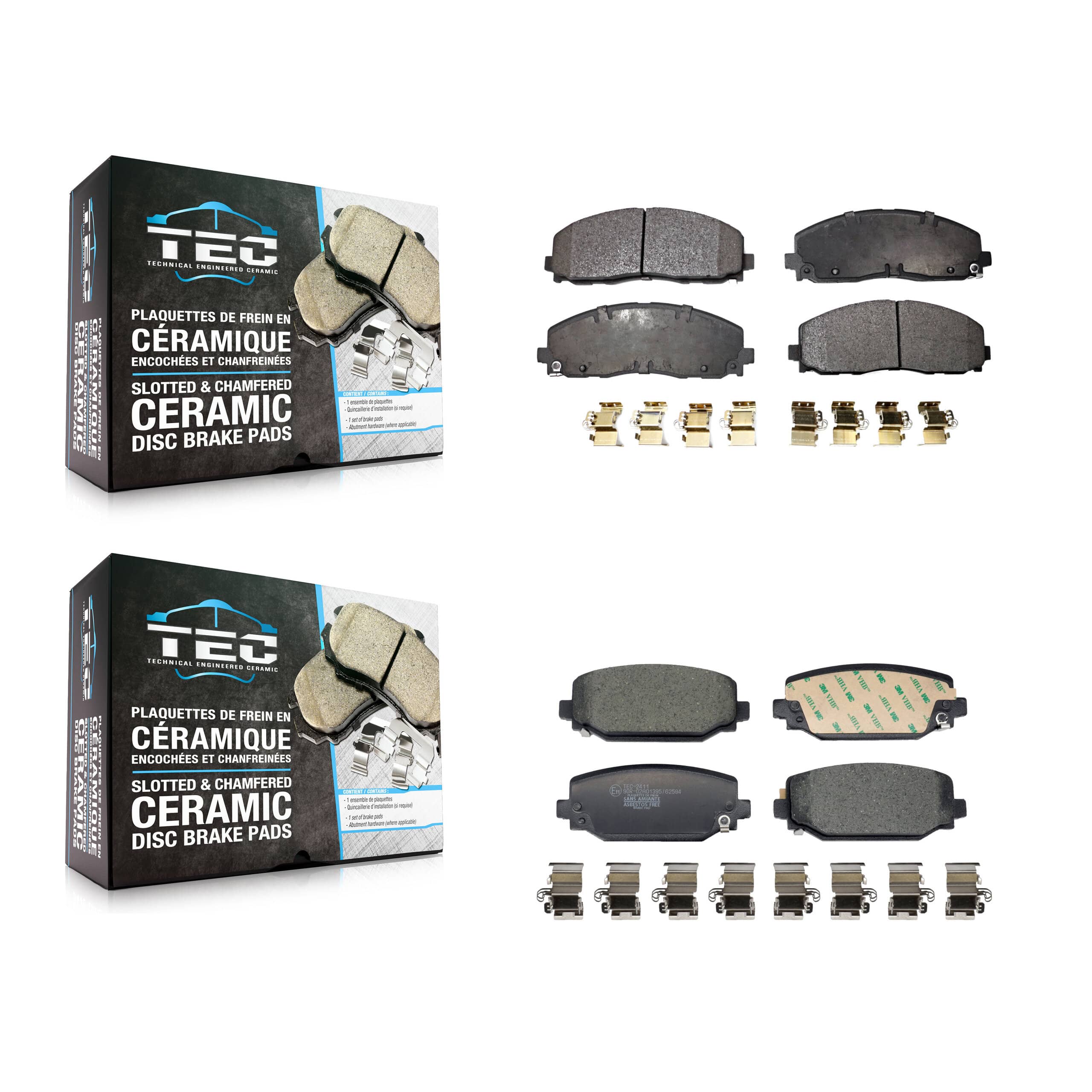 TEC - KTC-100933 - Front and Rear Disc Brake Pad Kits