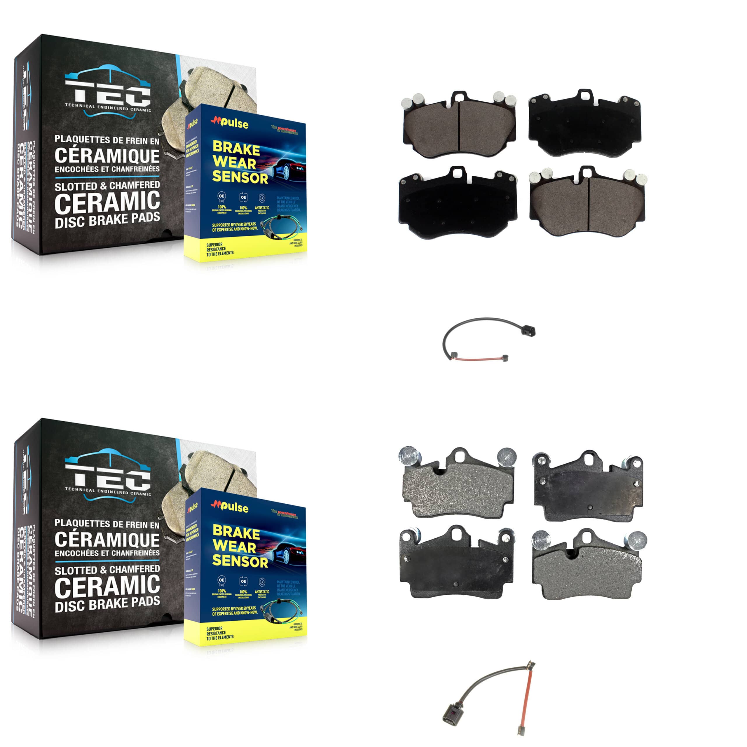 TEC - KTW-100299 - Front and Rear Disc Brake Pad Kits