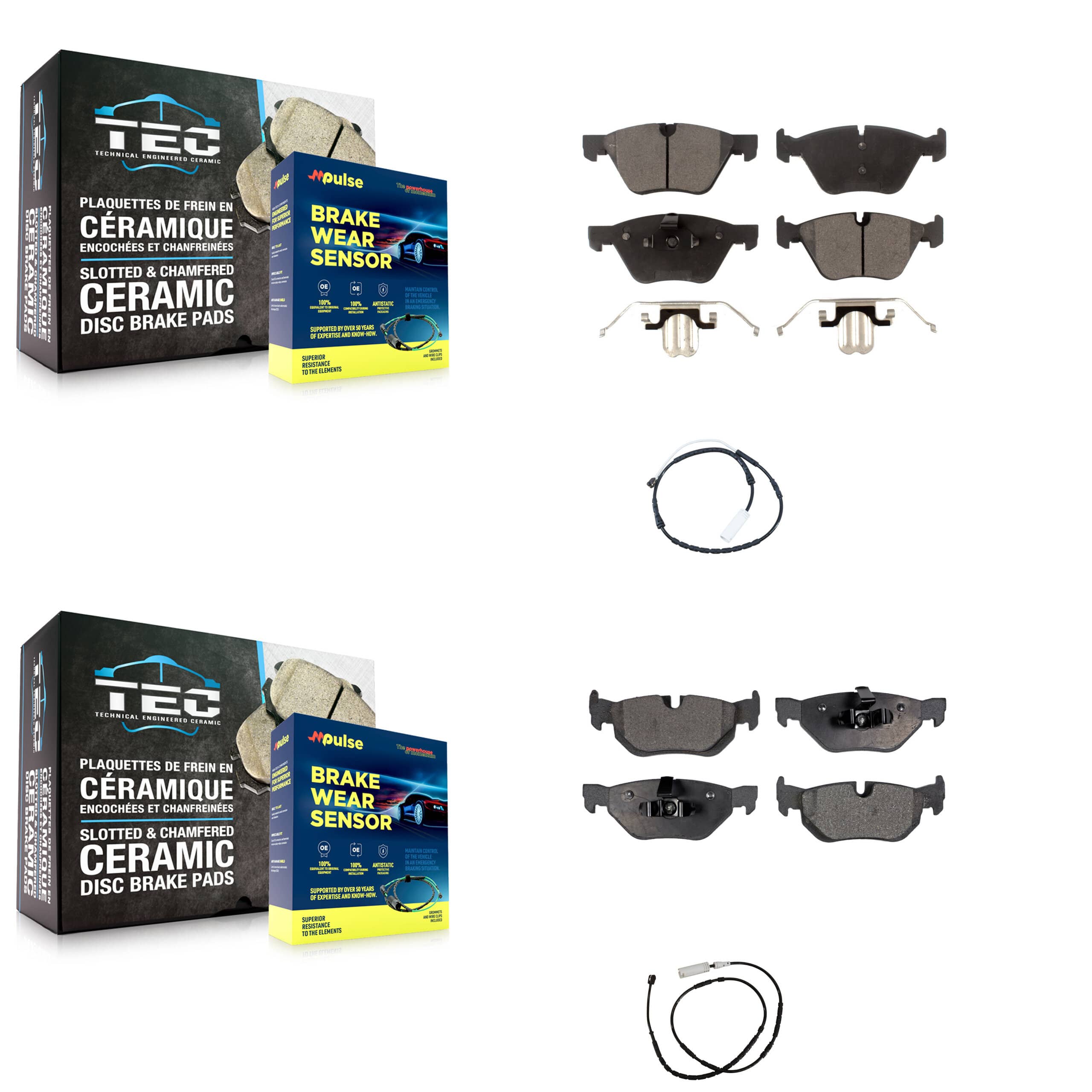 TEC - KTW-100347 - Front and Rear Disc Brake Pad Kits