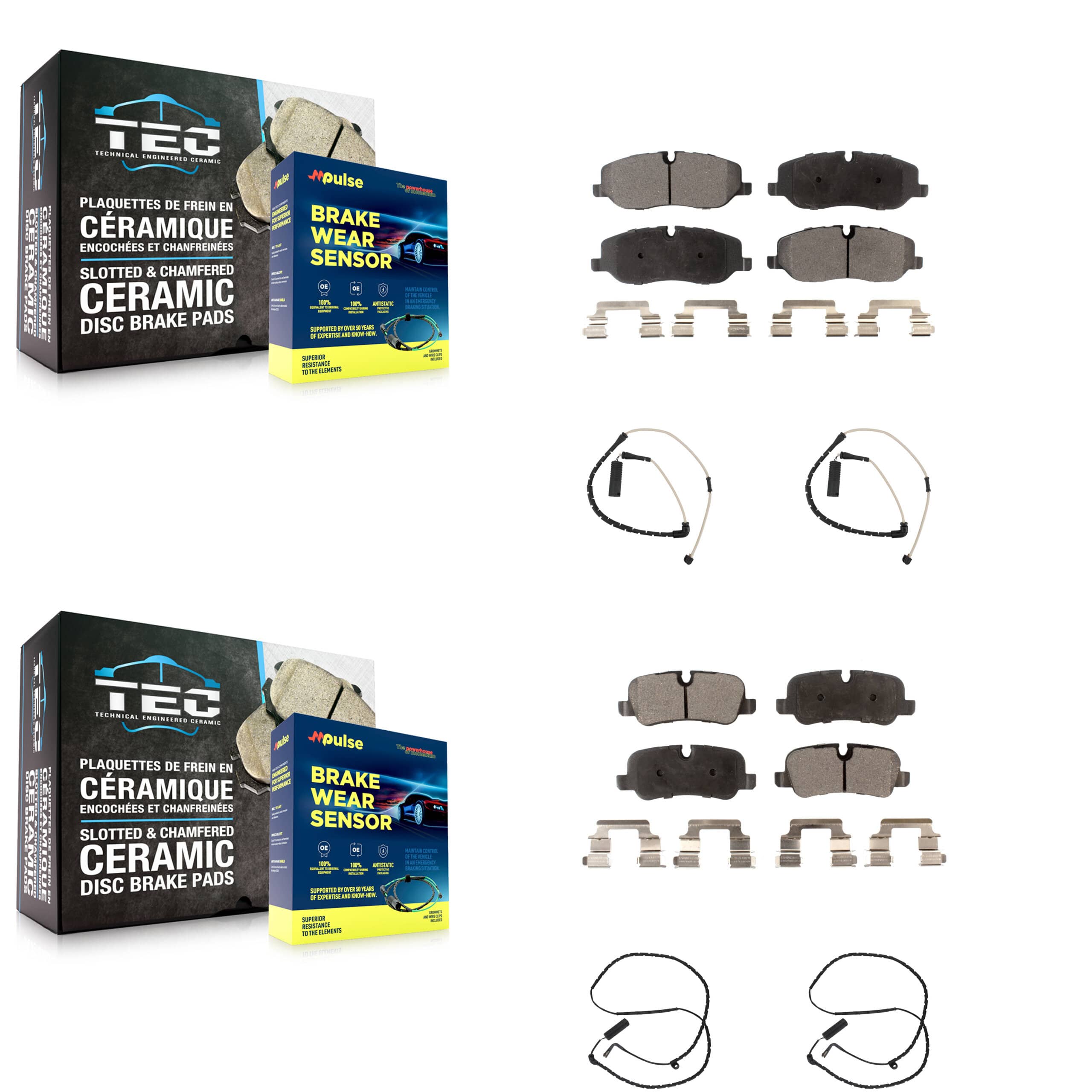TEC - KTW-100485 - Front and Rear Disc Brake Pad Kits