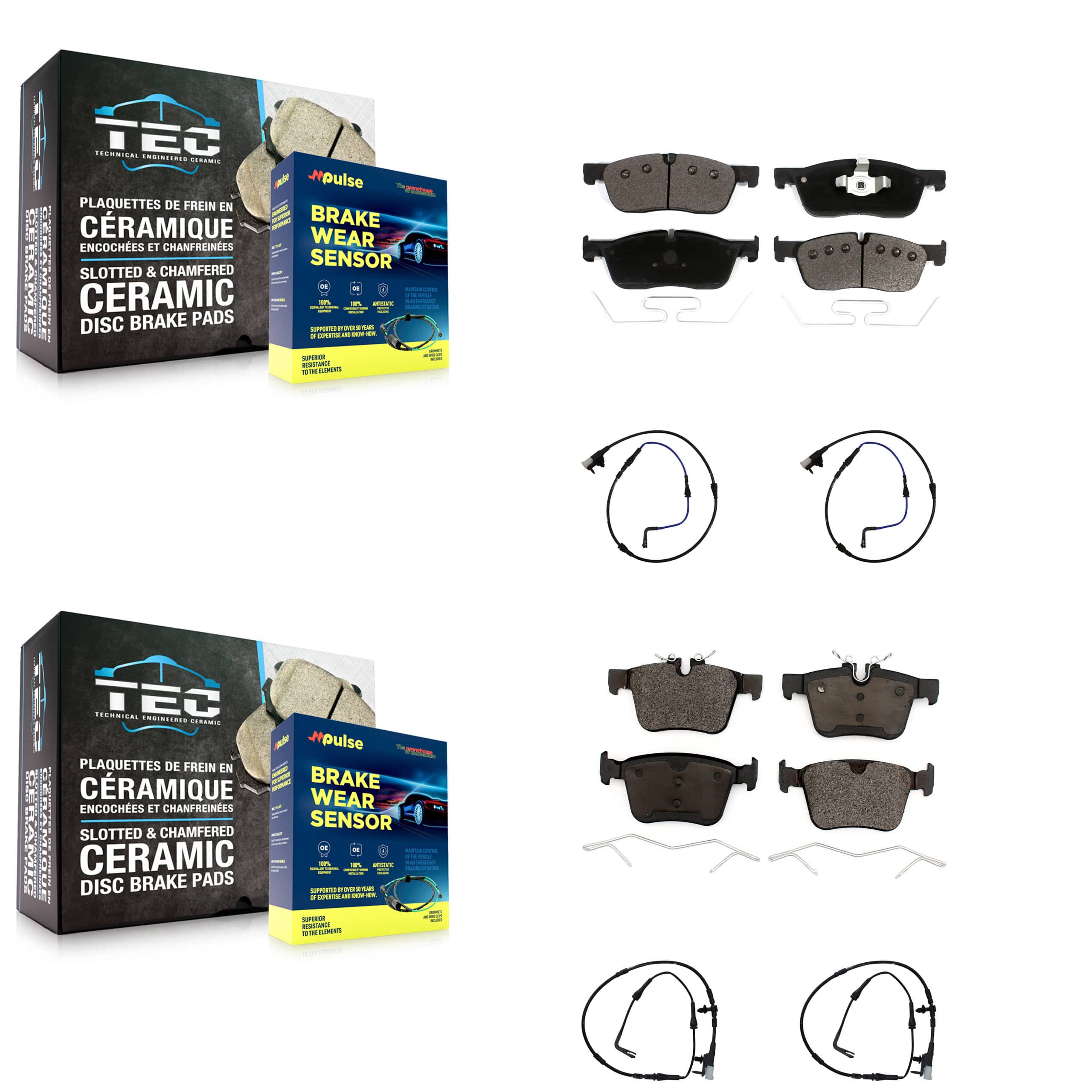 TEC - KTW-100574 - Front and Rear Disc Brake Pad Kits