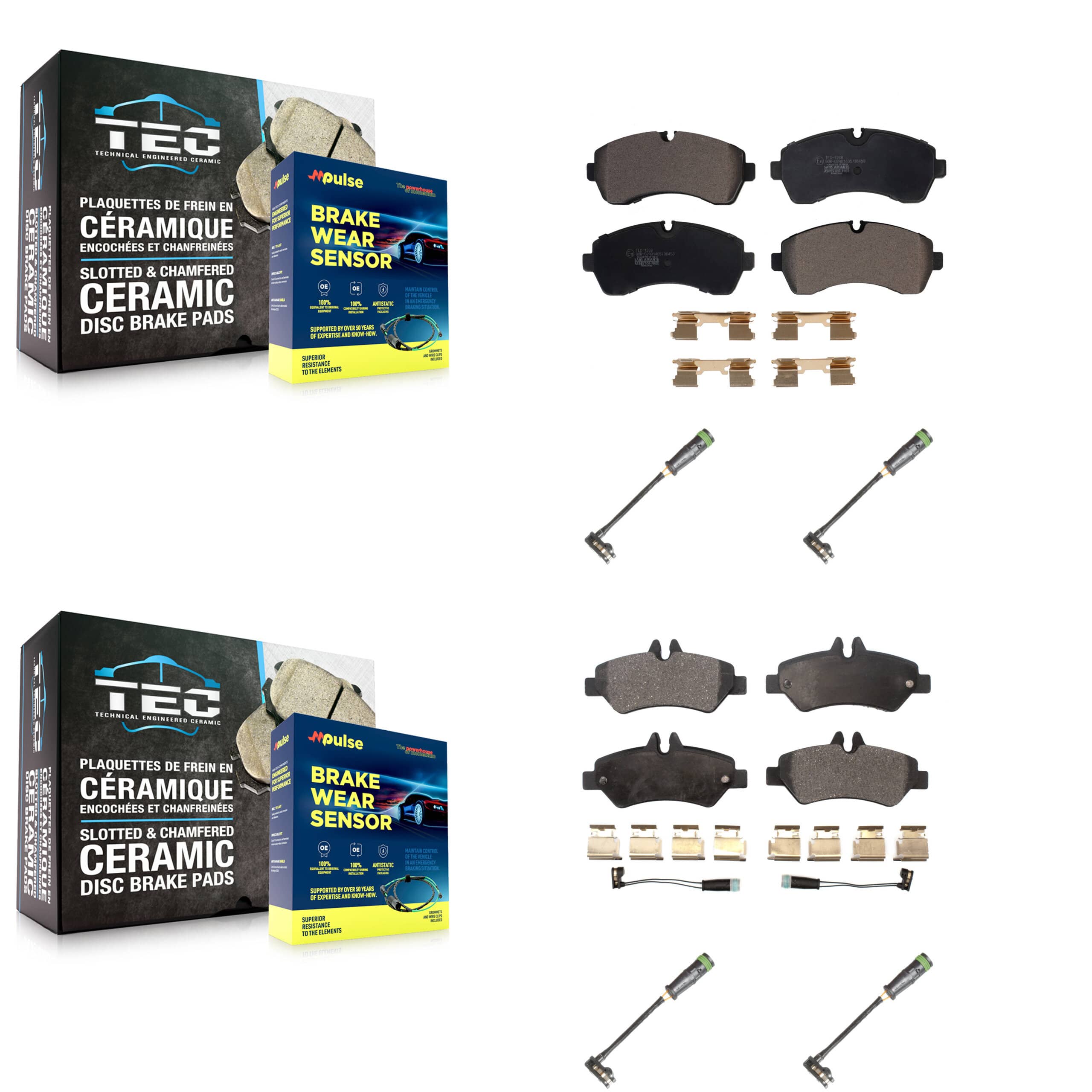 TEC - KTW-101460 - Front and Rear Disc Brake Pad Kits