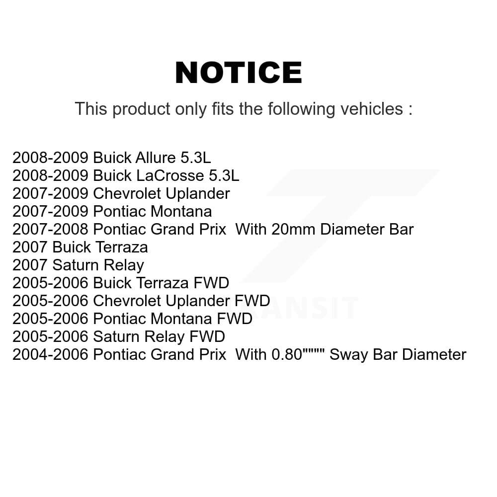 TOR - KTR-100789 - Front Suspension Stabilizer Bar Link Kits image 2