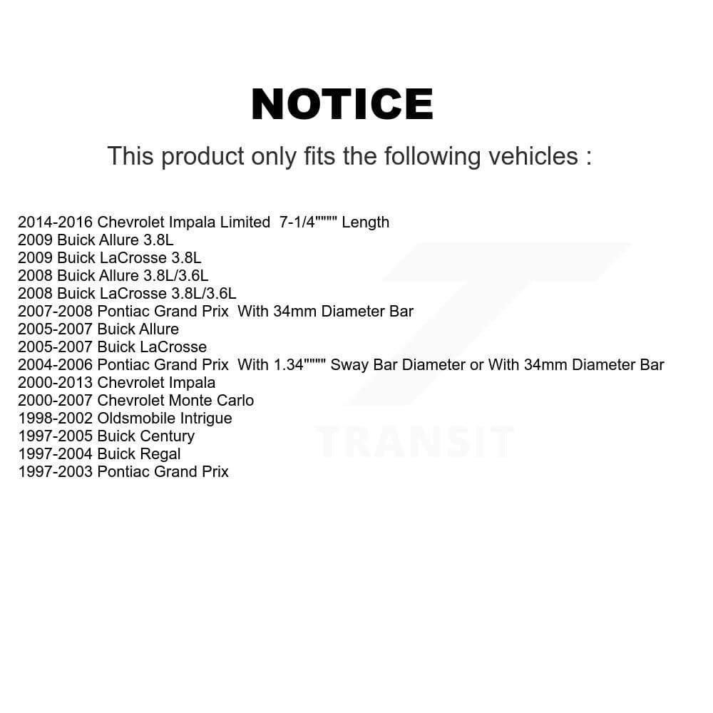 TOR - KTR-101993 - Front and Rear Suspension Stabilizer Bar Link Kits image 2