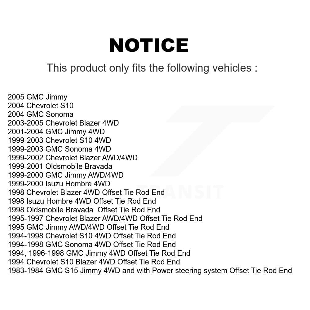 TOR - KTR-103953 - Front Steering Tie Rod End Kits image 2