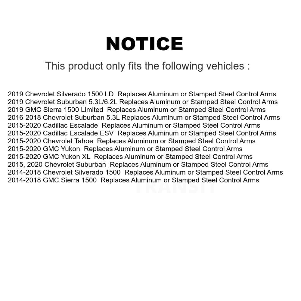 TOR - KTR-104141 - Front Suspension Control Arm and Ball Joint Assembly Kits image 2
