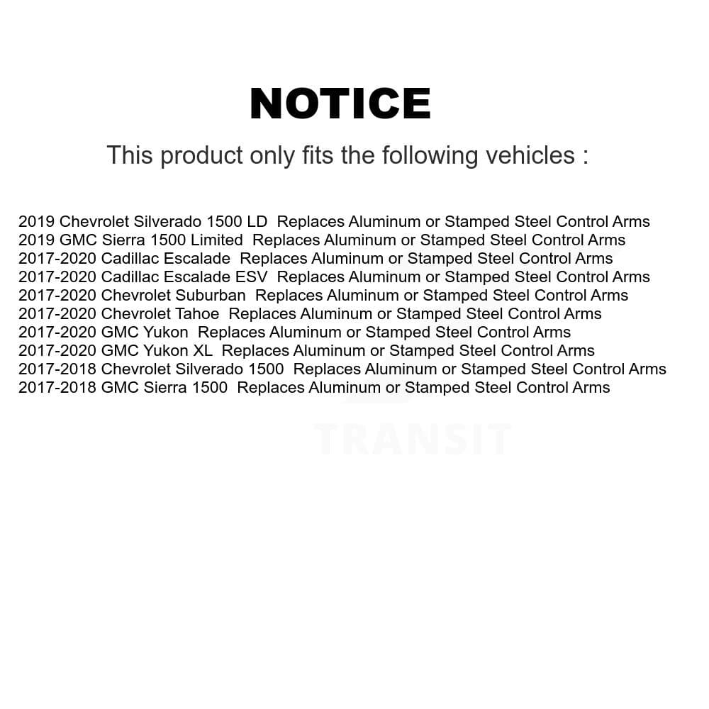 TOR - KTR-104546 - Front Suspension Control Arm and Ball Joint Assembly Kits image 2