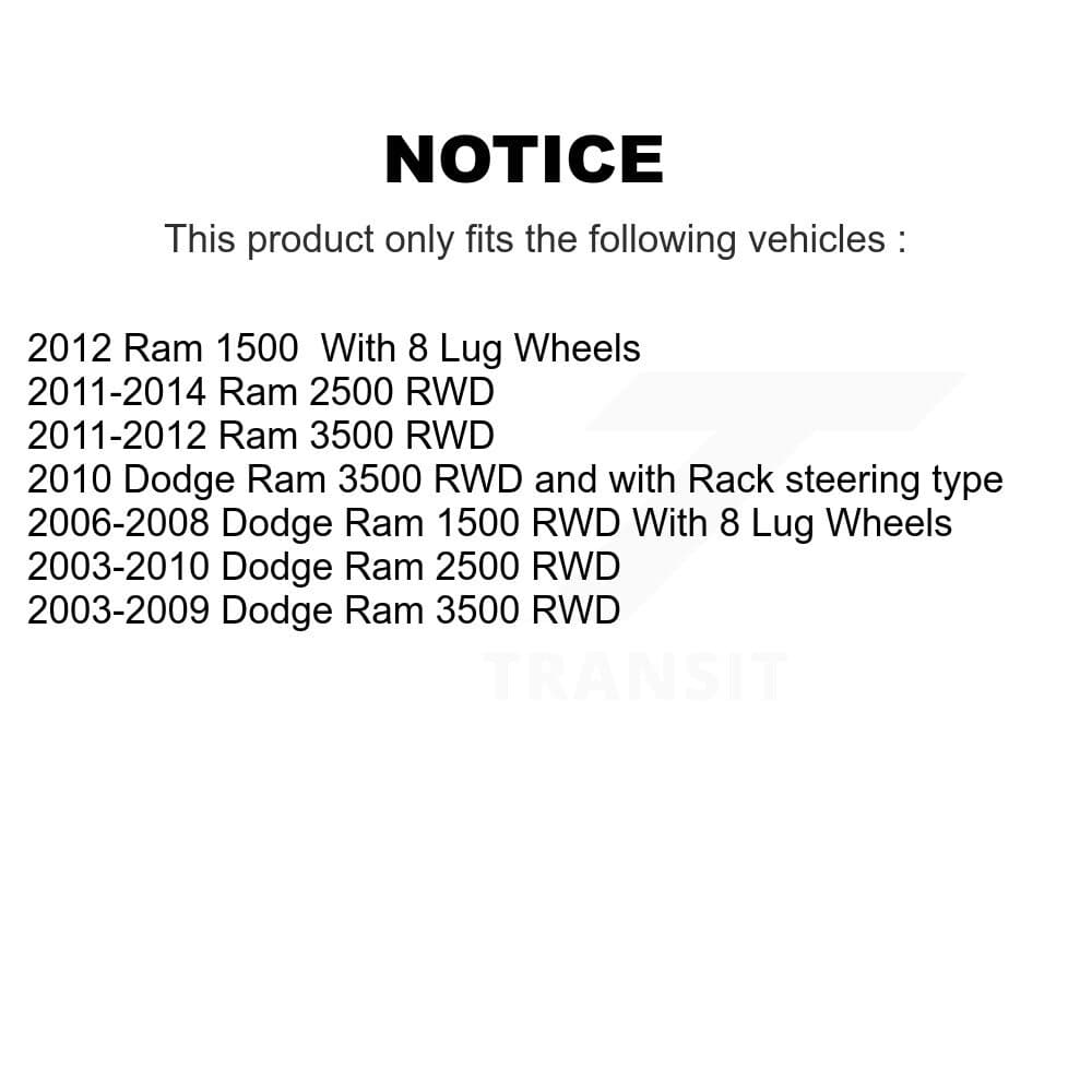 TOR - KTR-104859 - Front Inner Steering Tie Rod End Kits image 2