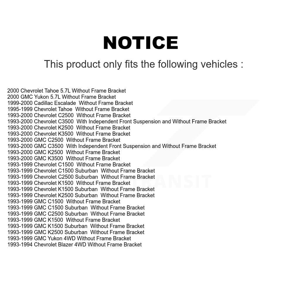 TOR - KTR-105117 - Front Steering Idler Arm Kits image 2