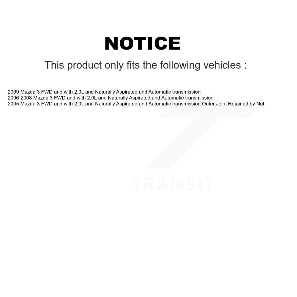 Kugel - NCV-MZ47500 - Front Left CV Axle Shaft image 12