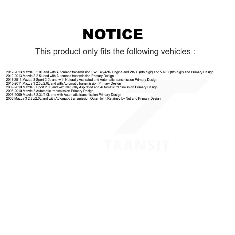 Kugel - NCV-MZ47542 - Front Right CV Axle Shaft image 12