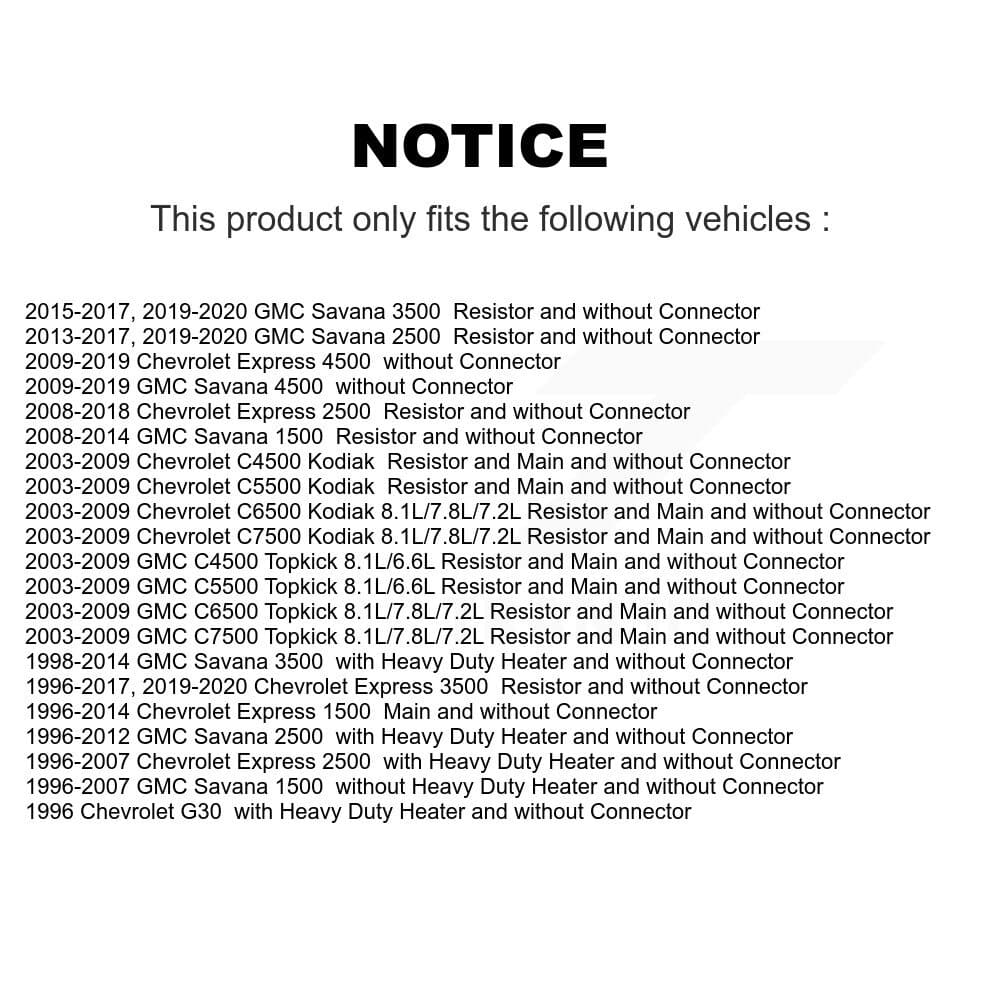 Mpulse - SEN-2BMR0100 - Front HVAC Blower Motor Resistor image 2