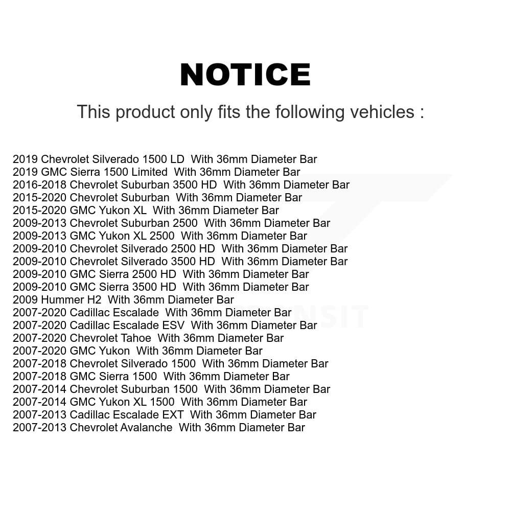 TOR - TOR-K200222 - Front To Frame Suspension Stabilizer Bar Bushing Kit image 2