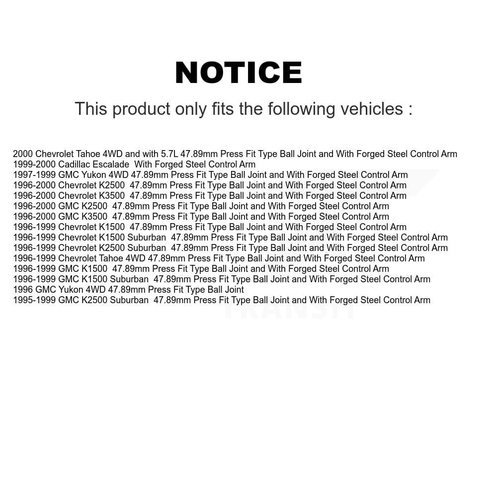 TOR - TOR-K6509 - Front Lower Suspension Ball Joint image 2