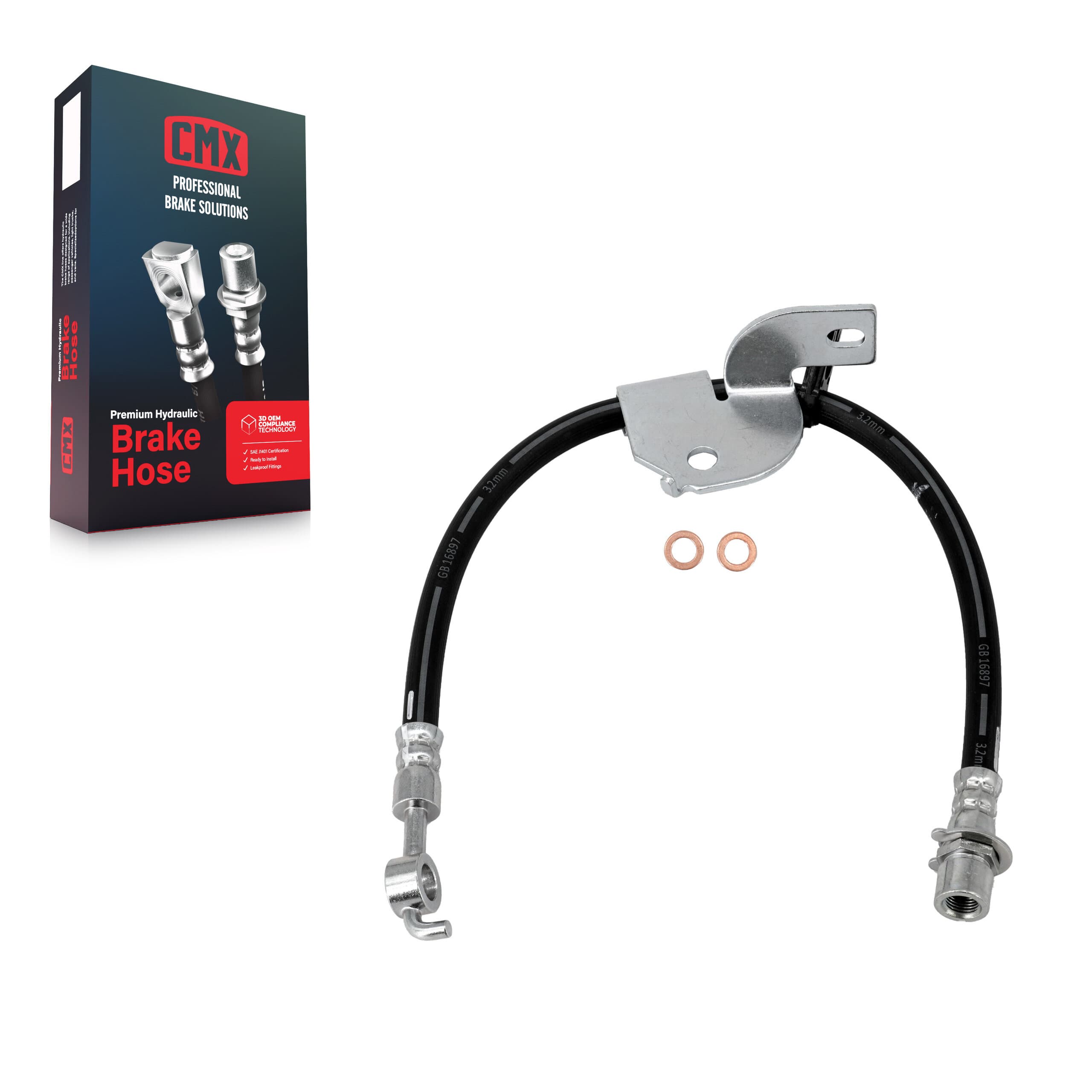 CMX - 12-H621911 - Front Left Brake Hydraulic Hose image 1