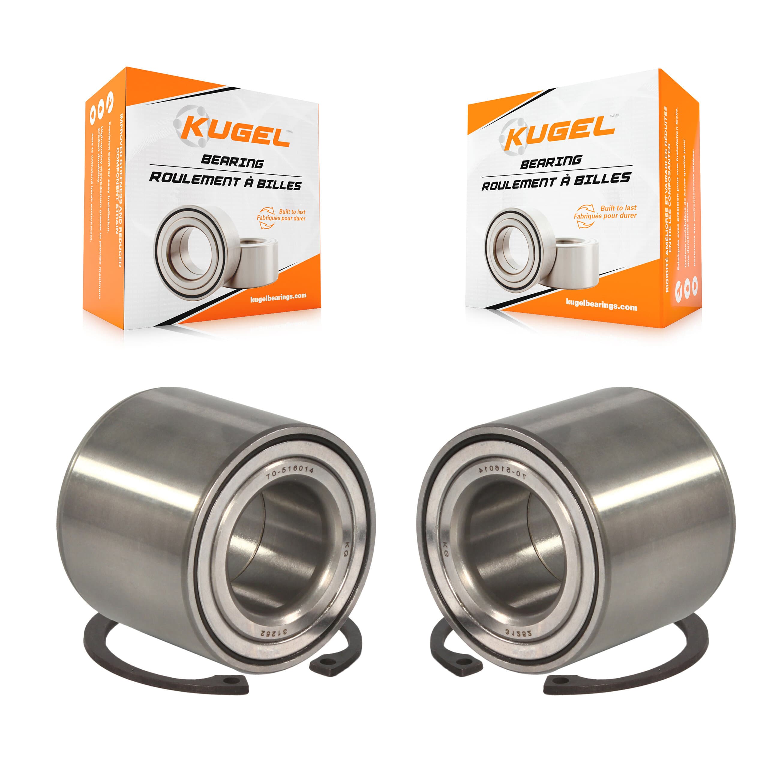 Kugel - K70-101100 - Rear Wheel Bearing and Race Set Kits image 1