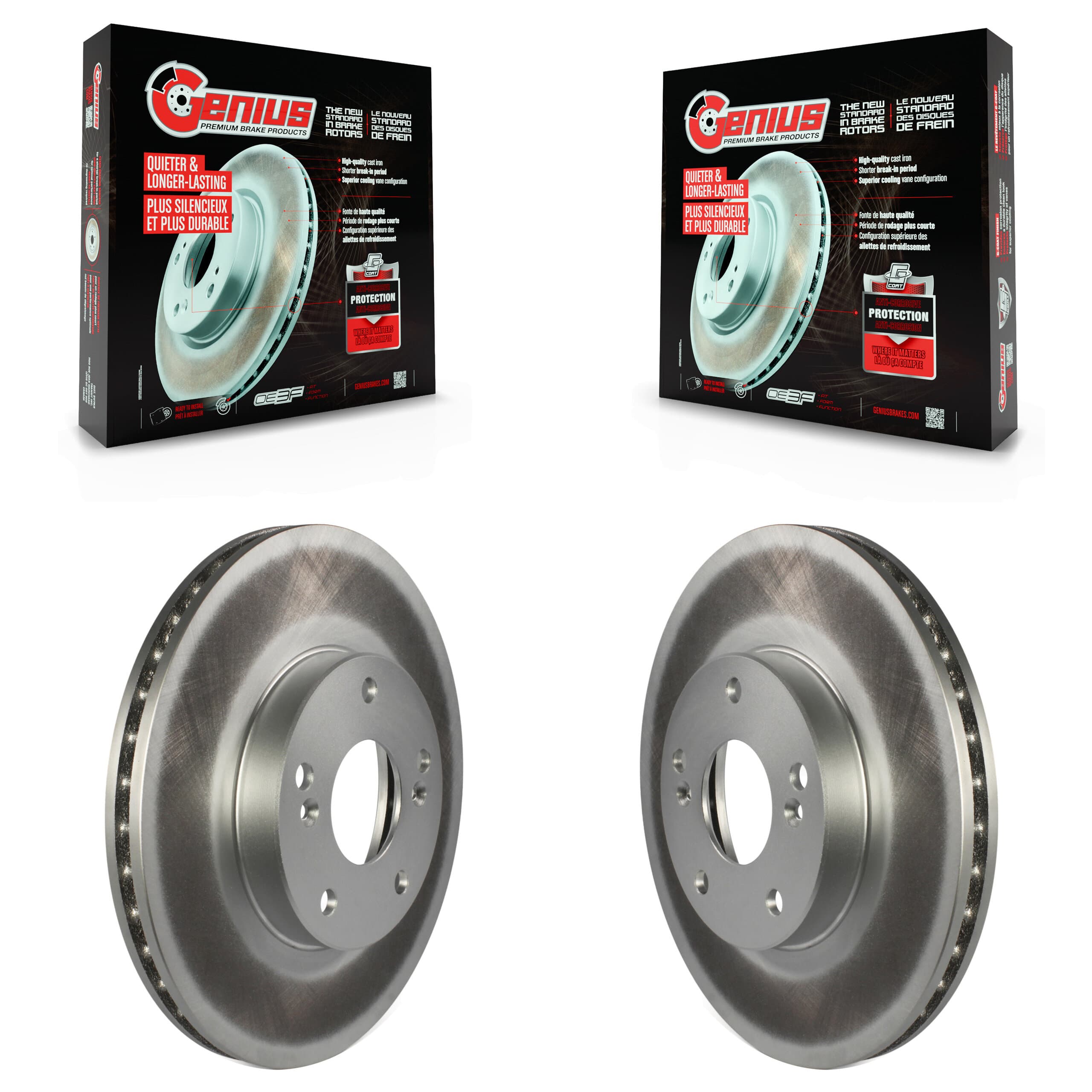 Genius - KG-100161 - Front Disc Brake Rotor Kits image 1