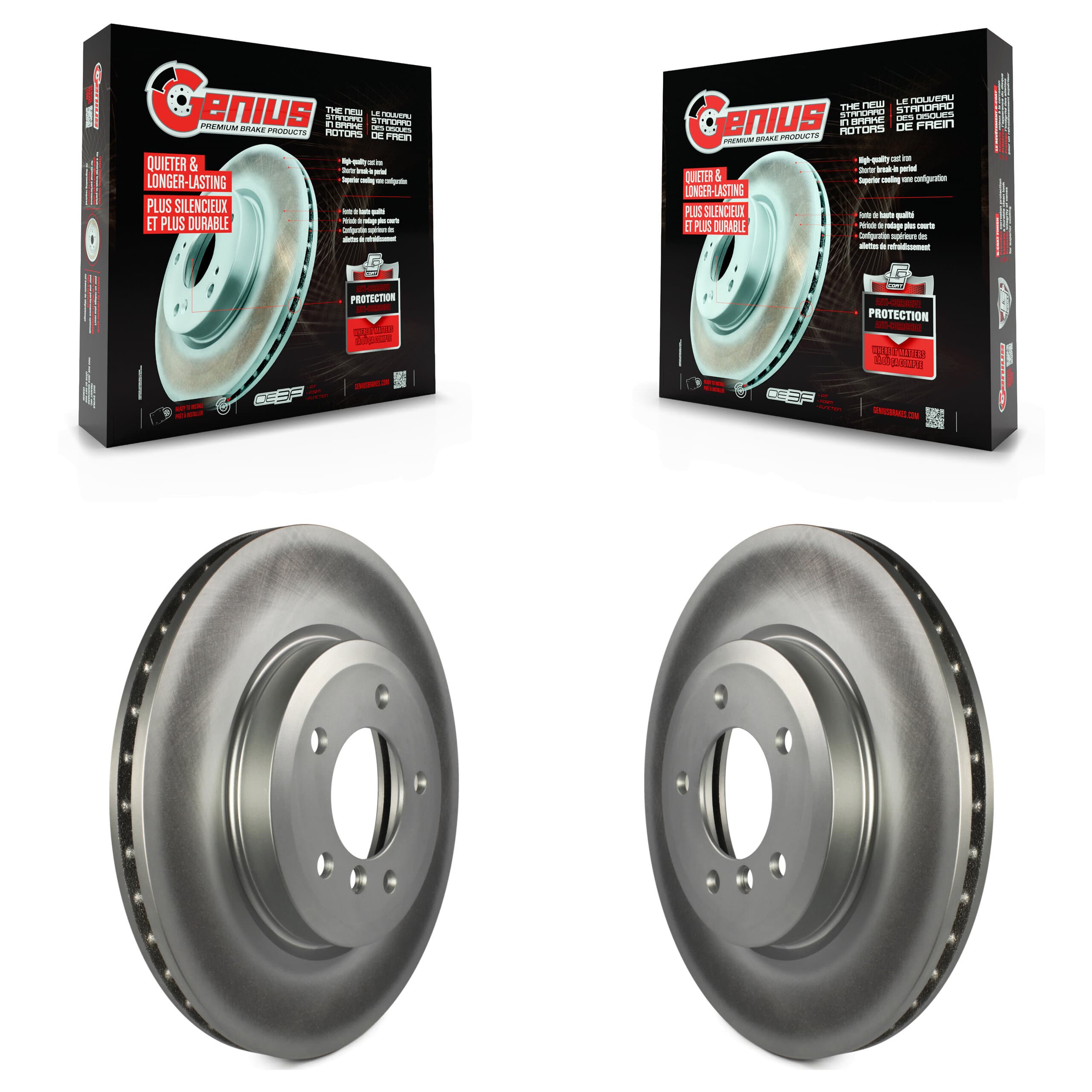 Genius - KG-100196 - Front Disc Brake Rotor Kits image 1