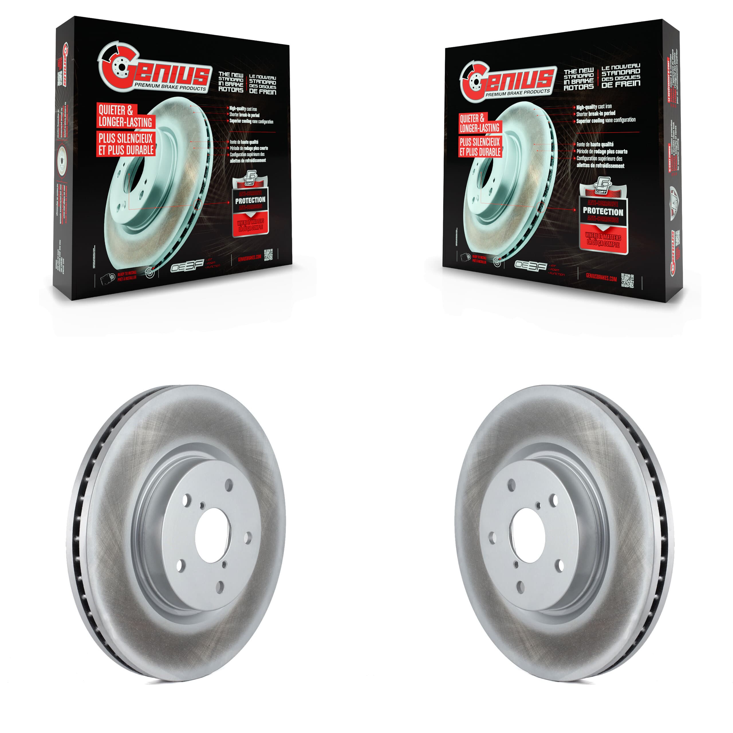 Genius - KG-100239 - Front Disc Brake Rotor Kits image 1