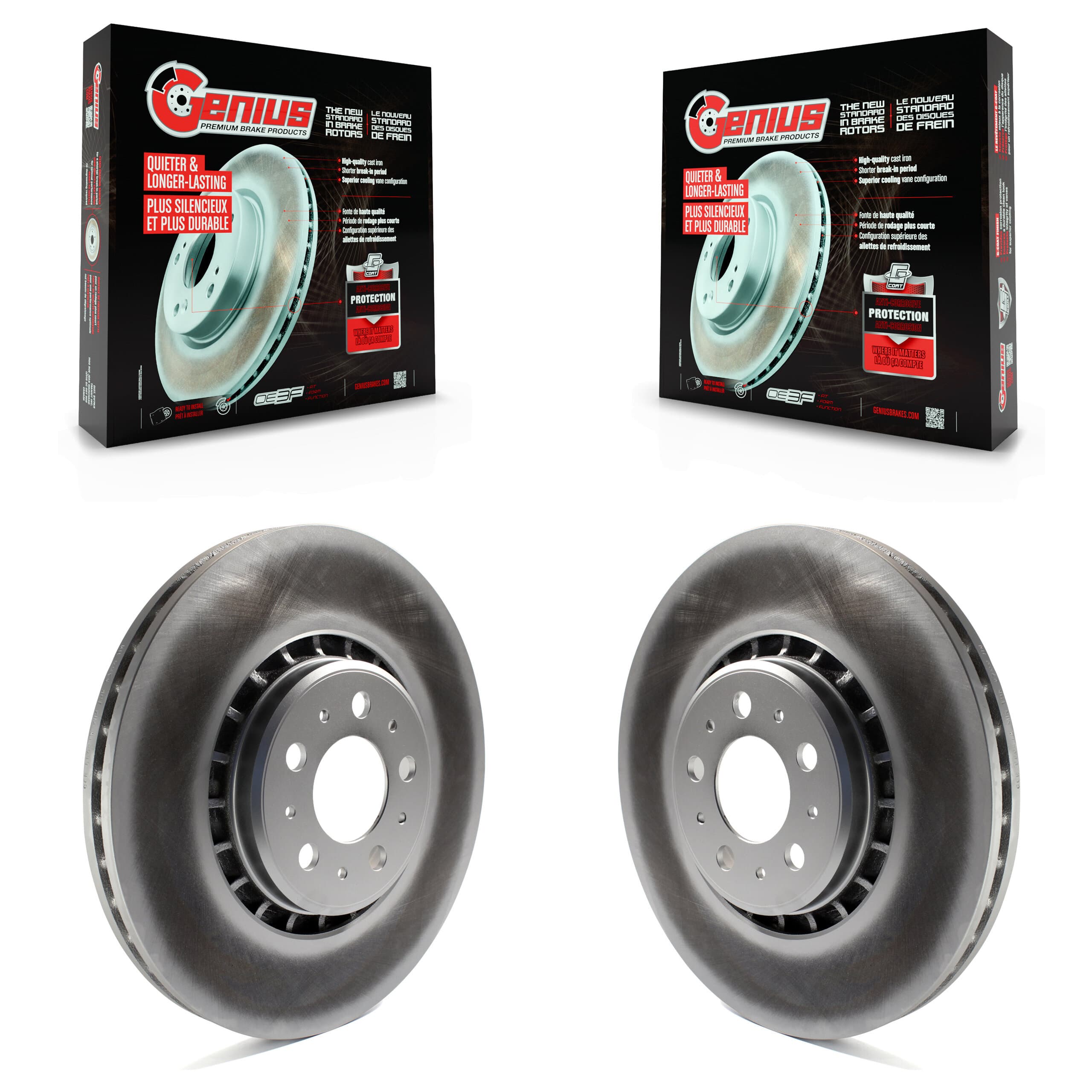 Genius - KG-100245 - Front Disc Brake Rotor Kits image 1