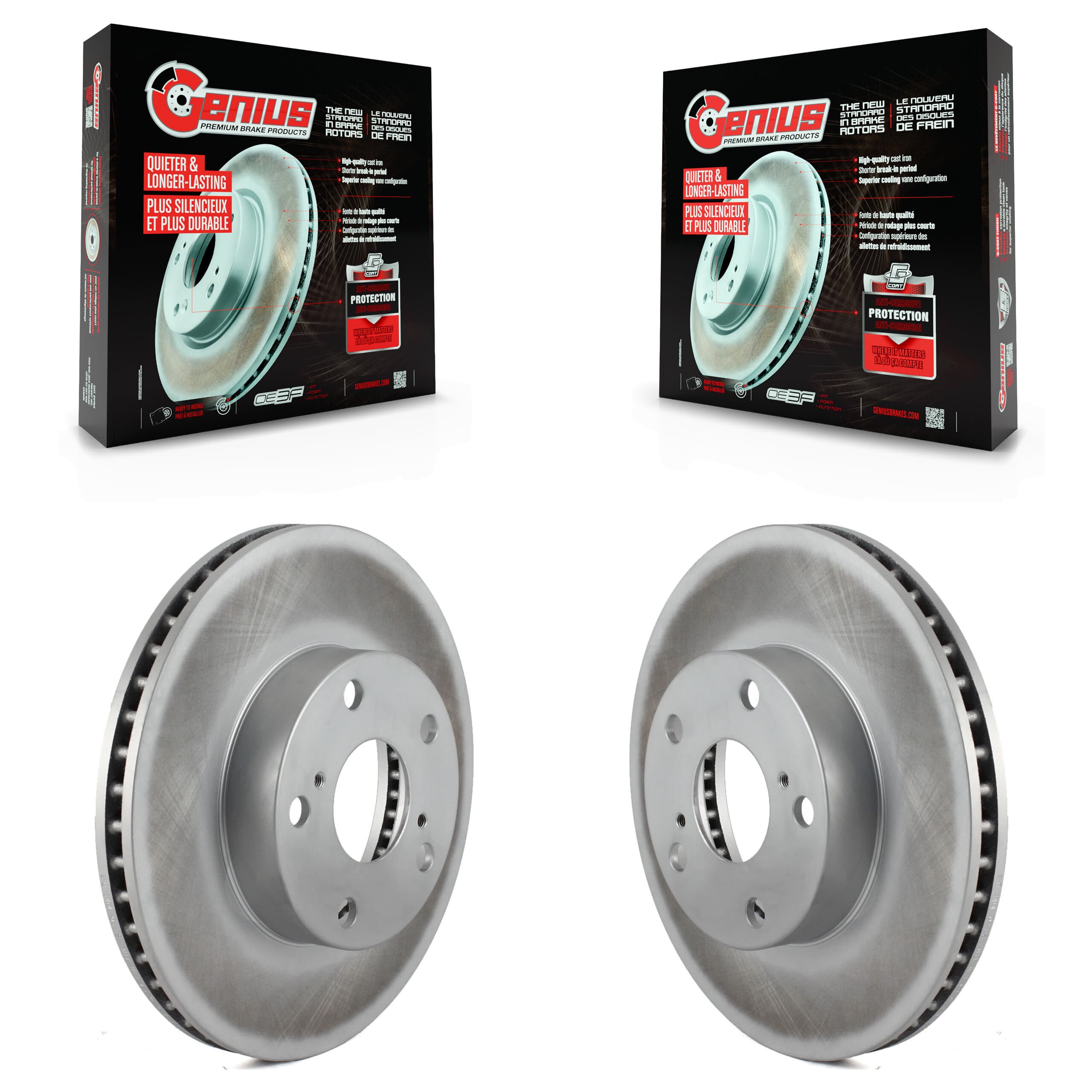 Genius - KG-100253 - Front Disc Brake Rotor Kits image 1