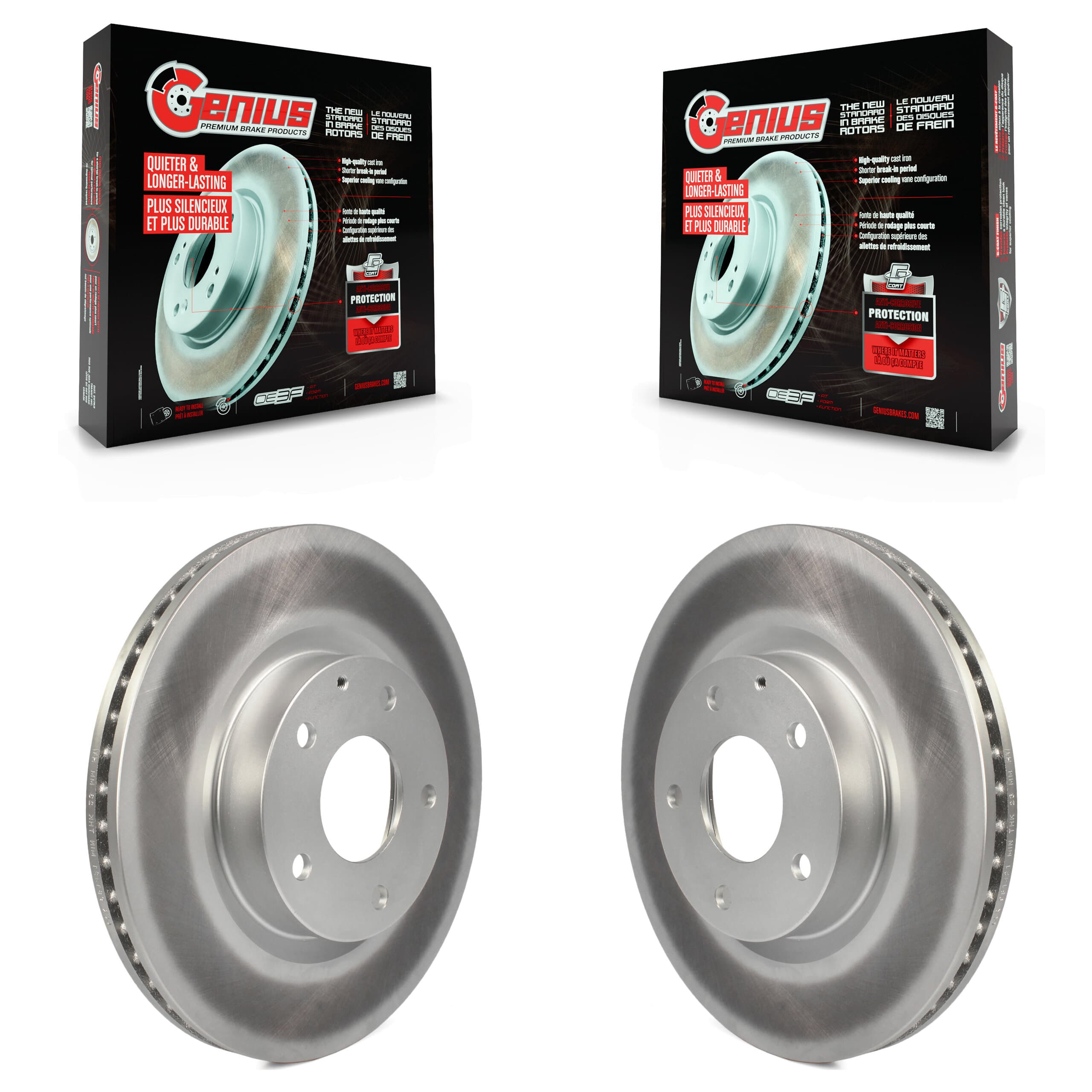 Genius - KG-100358 - Front Disc Brake Rotor Kits image 1