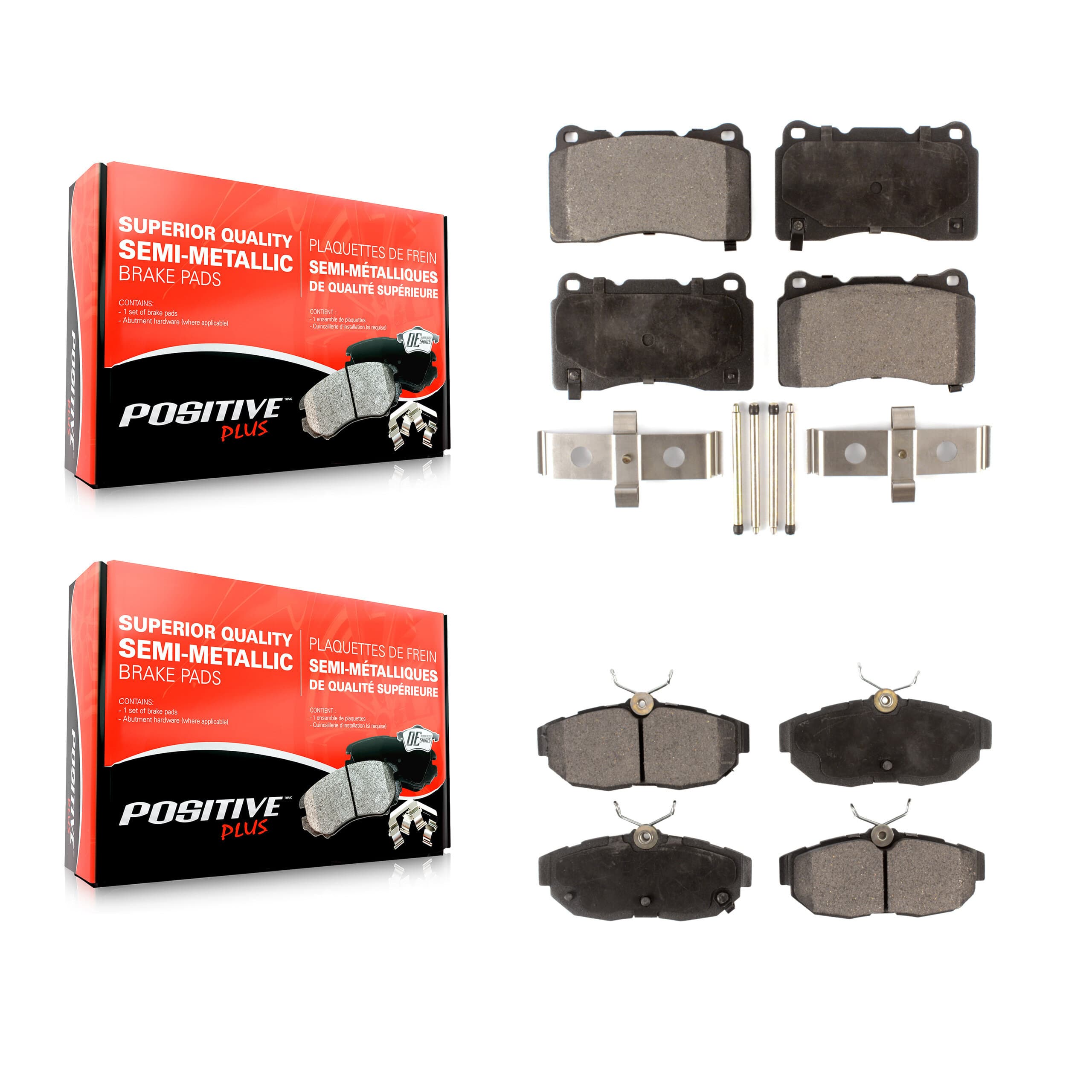 Positive Plus - KPF-100008 - Front and Rear Disc Brake Pad Kits image 1