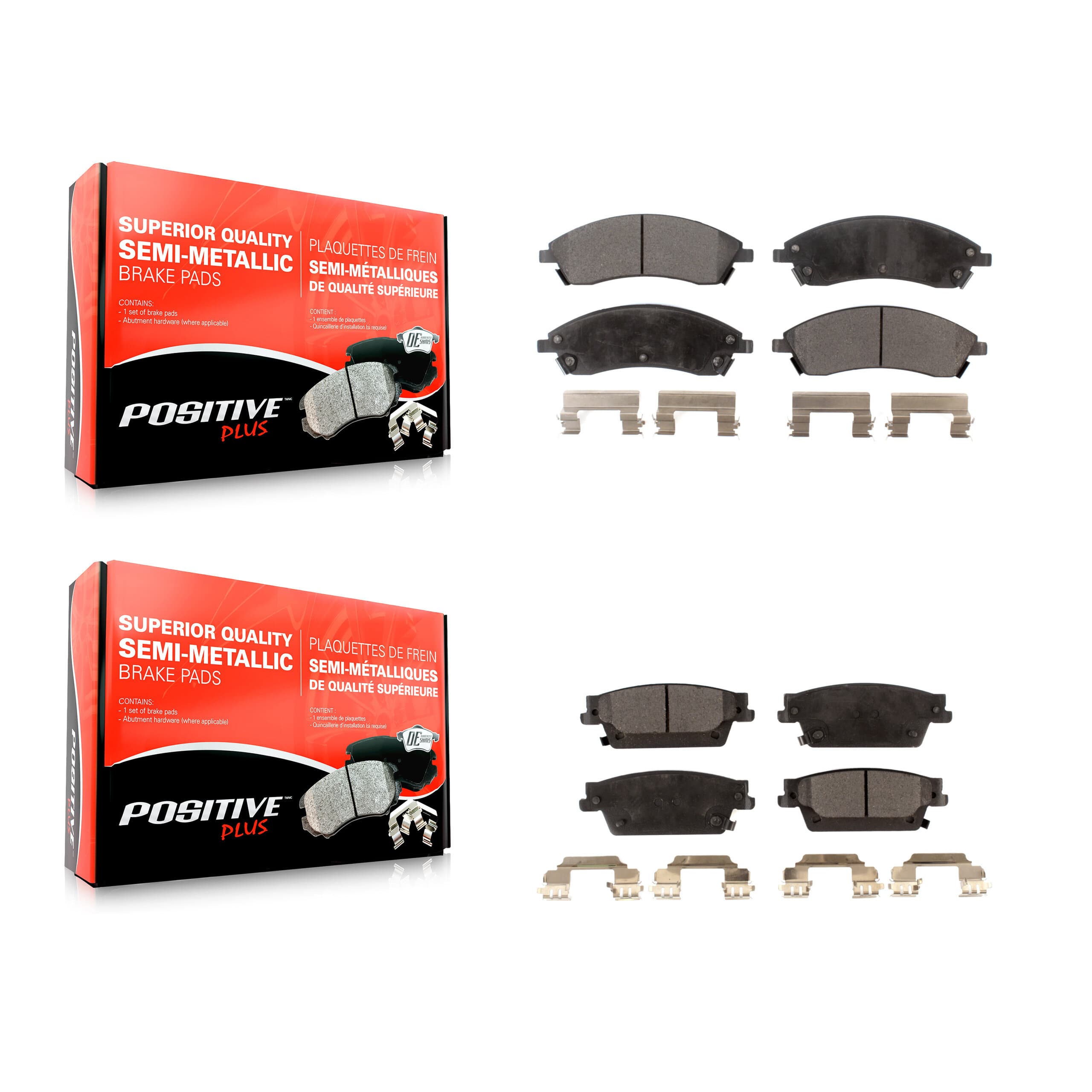 Positive Plus - KPF-100015 - Front and Rear Disc Brake Pad Kits image 1