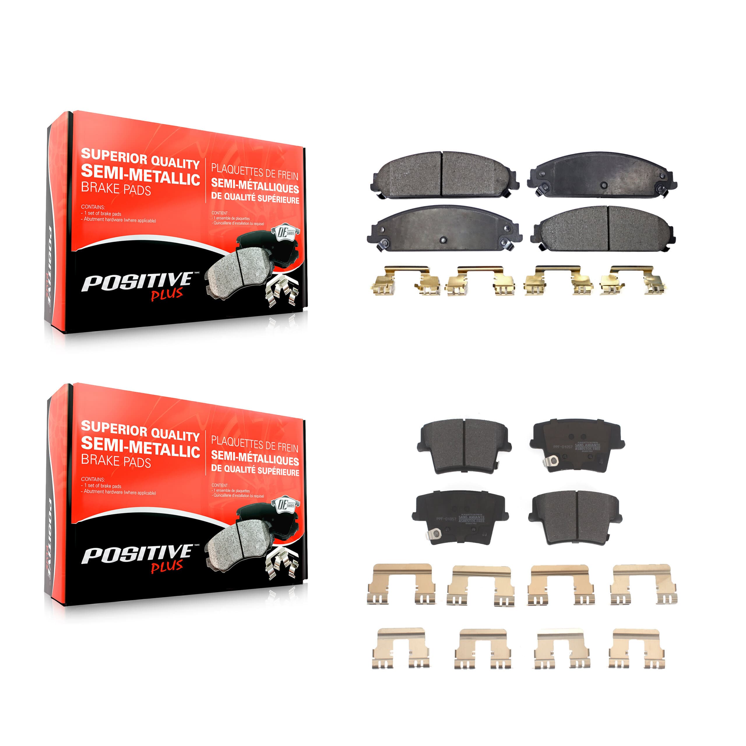 Positive Plus - KPF-100028 - Front and Rear Disc Brake Pad Kits image 1