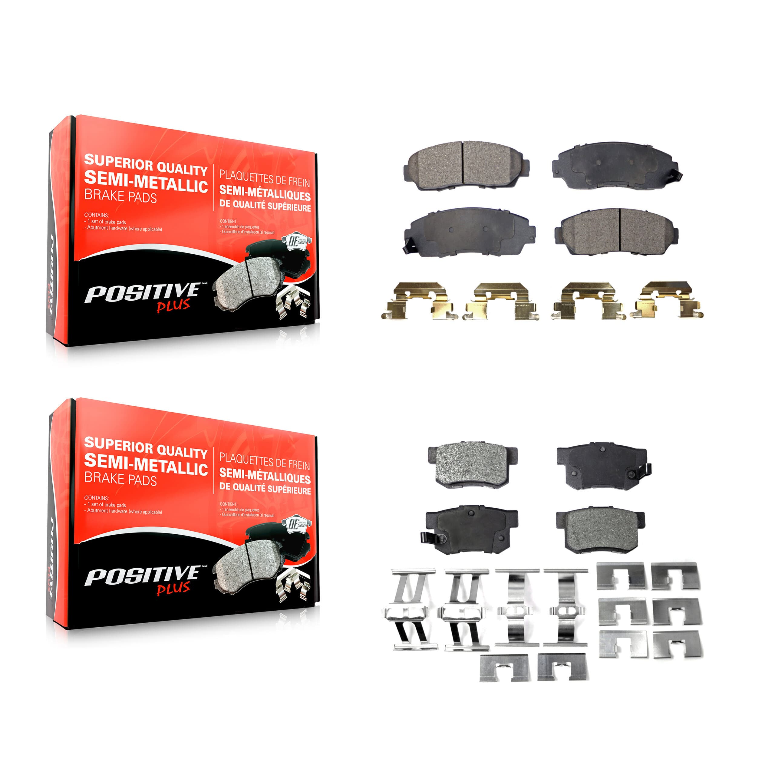 Positive Plus - KPF-100048 - Front and Rear Disc Brake Pad Kits image 1