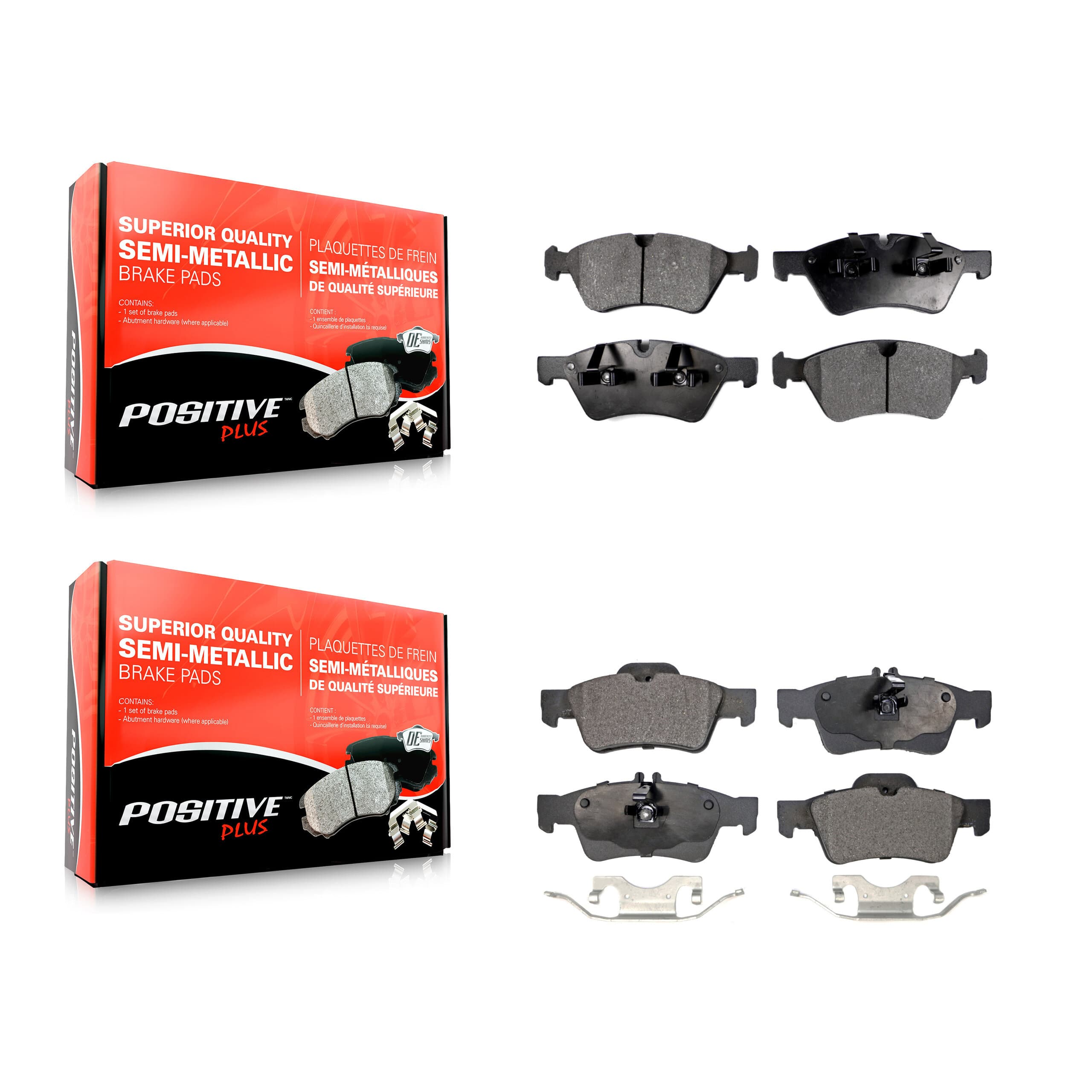Positive Plus - KPF-100059 - Front and Rear Disc Brake Pad Kits image 1