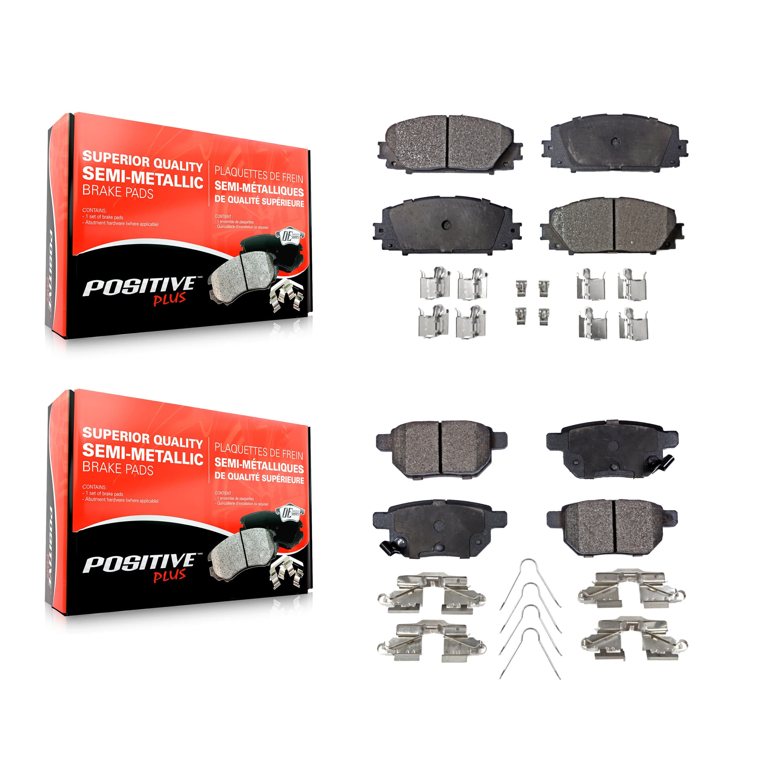 Positive Plus - KPF-100075 - Front and Rear Disc Brake Pad Kits image 1