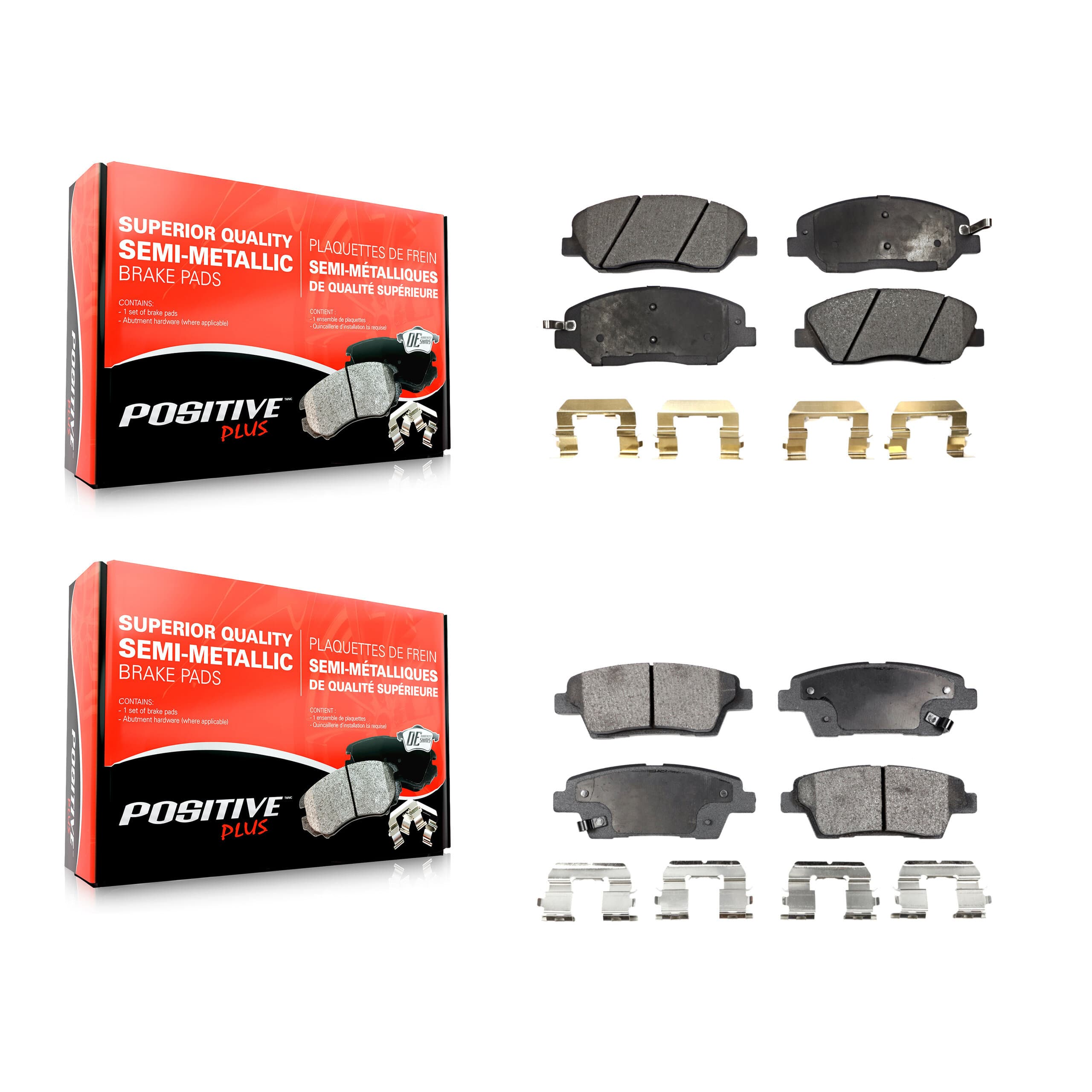 Positive Plus - KPF-100080 - Front and Rear Disc Brake Pad Kits image 1