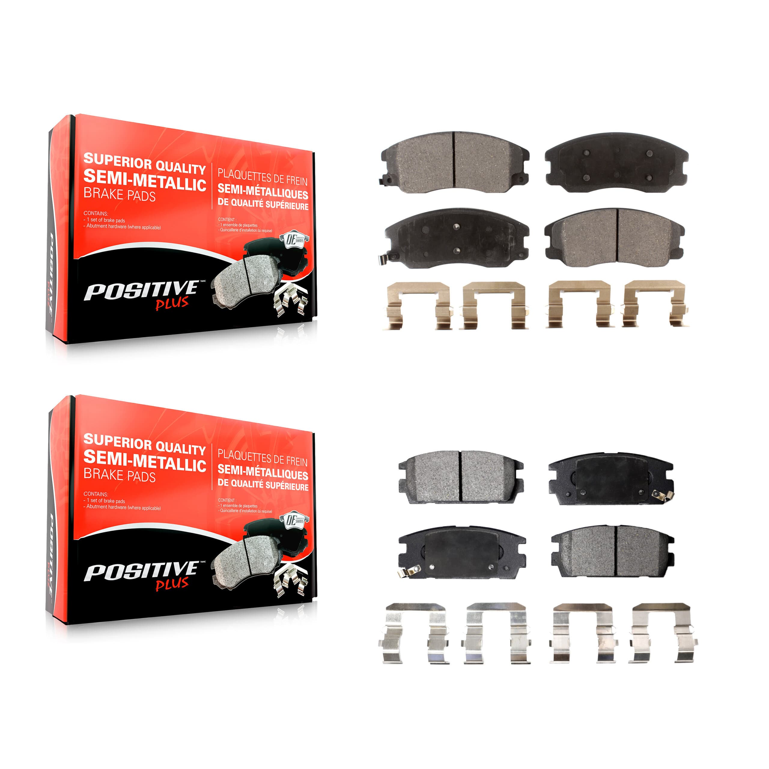 Positive Plus - KPF-100096 - Front and Rear Disc Brake Pad Kits image 1