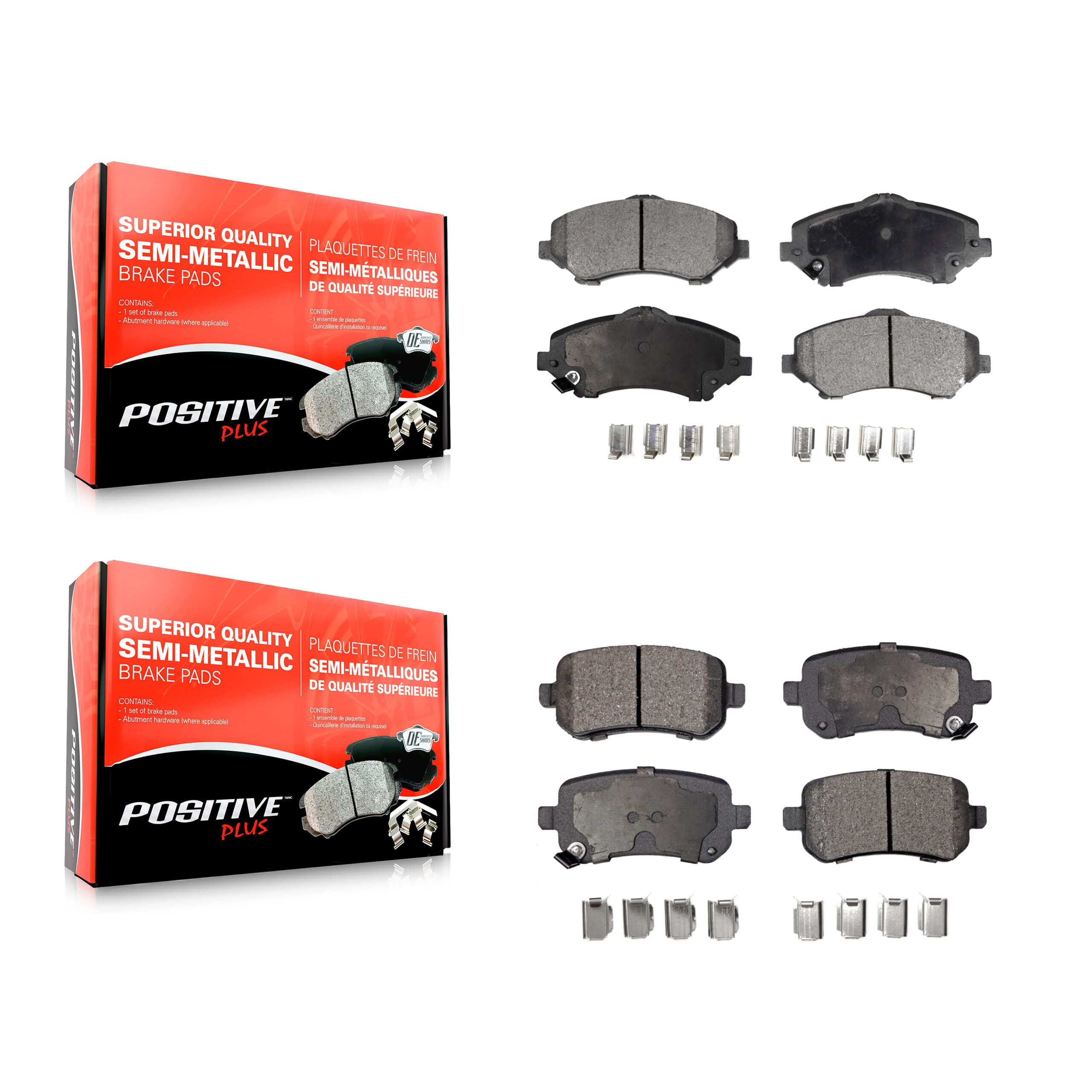 Positive Plus - KPF-100098 - Front and Rear Disc Brake Pad Kits image 1