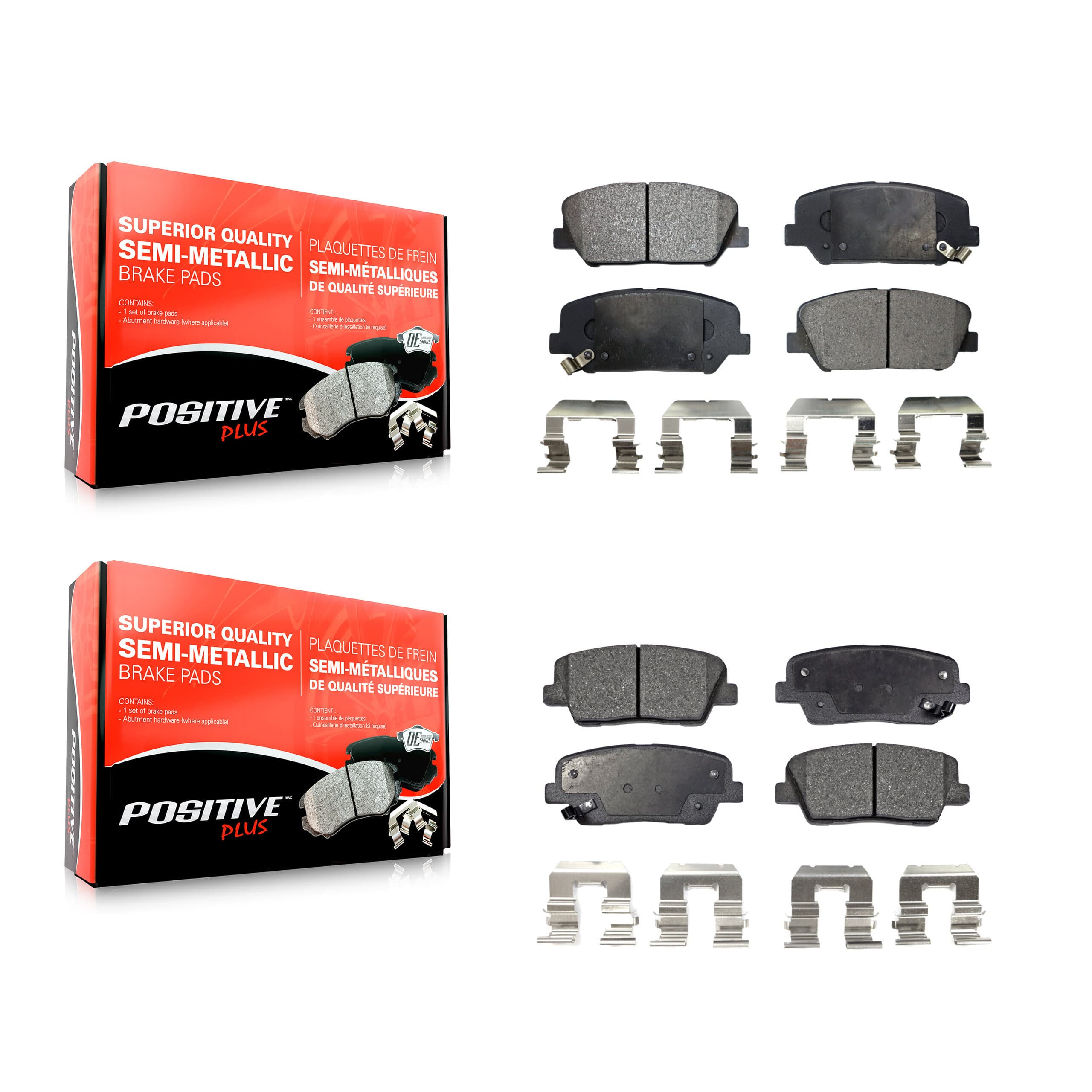 Positive Plus - KPF-100172 - Front and Rear Disc Brake Pad Kits image 1