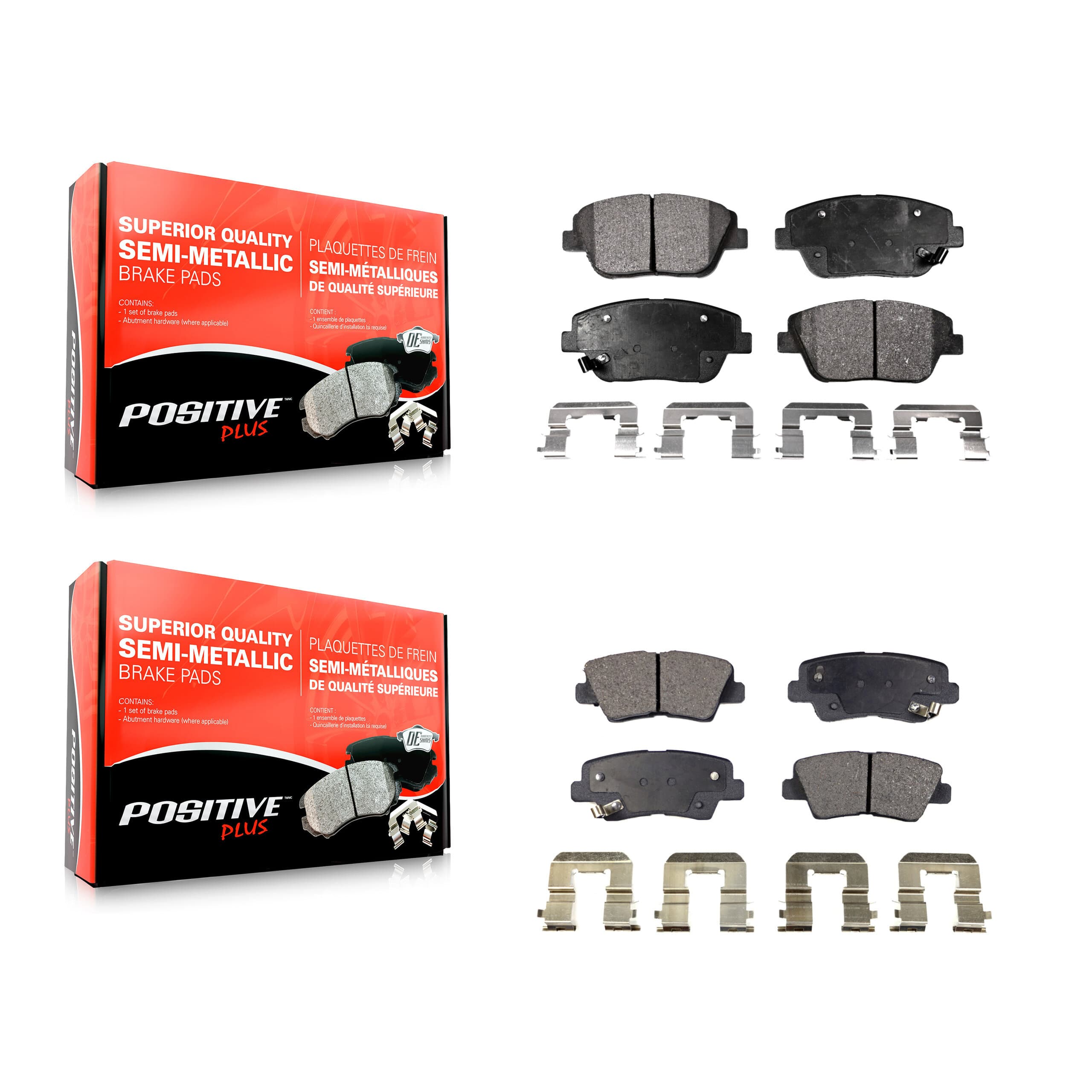 Positive Plus - KPF-100188 - Front and Rear Disc Brake Pad Kits image 1