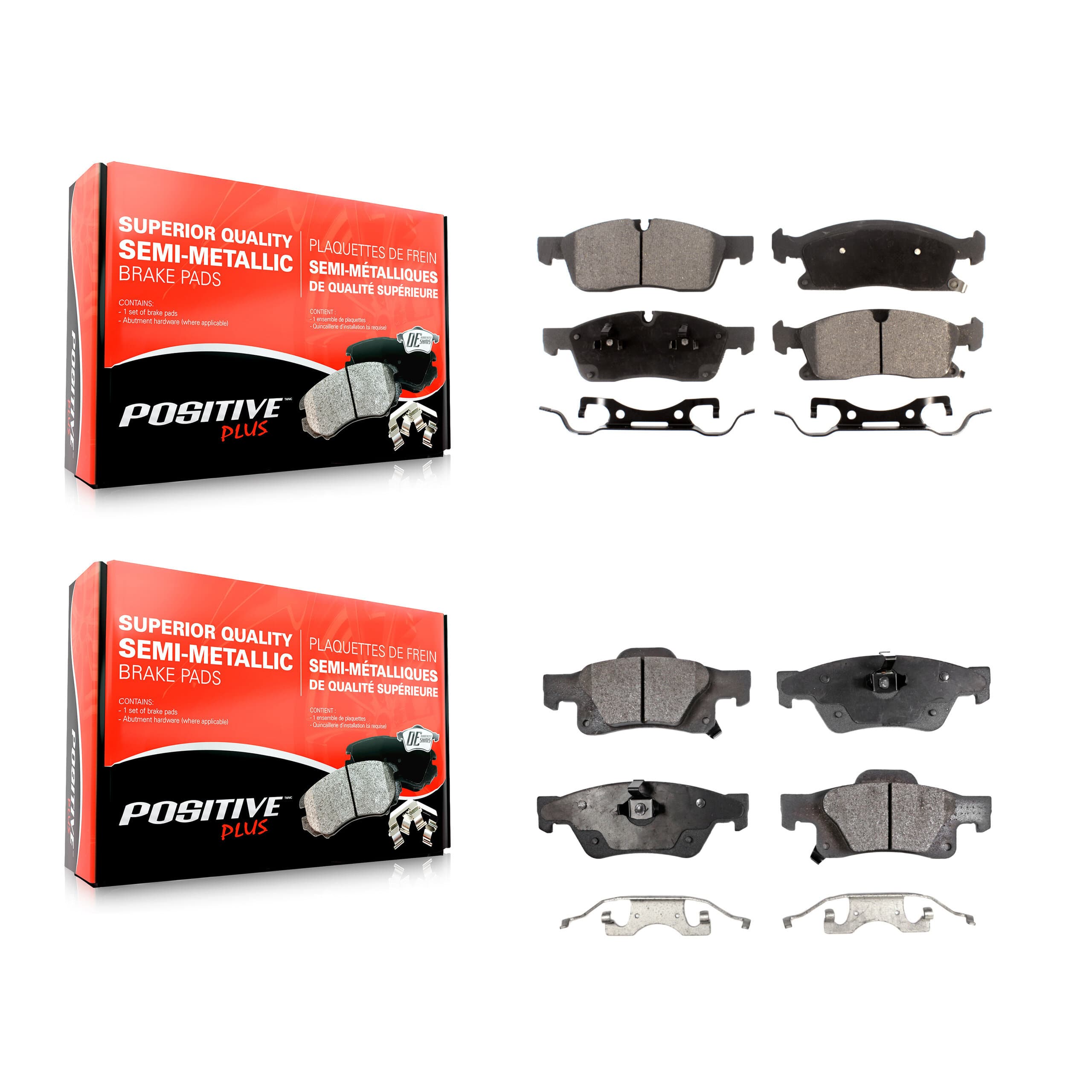 Positive Plus - KPF-100192 - Front and Rear Disc Brake Pad Kits image 1