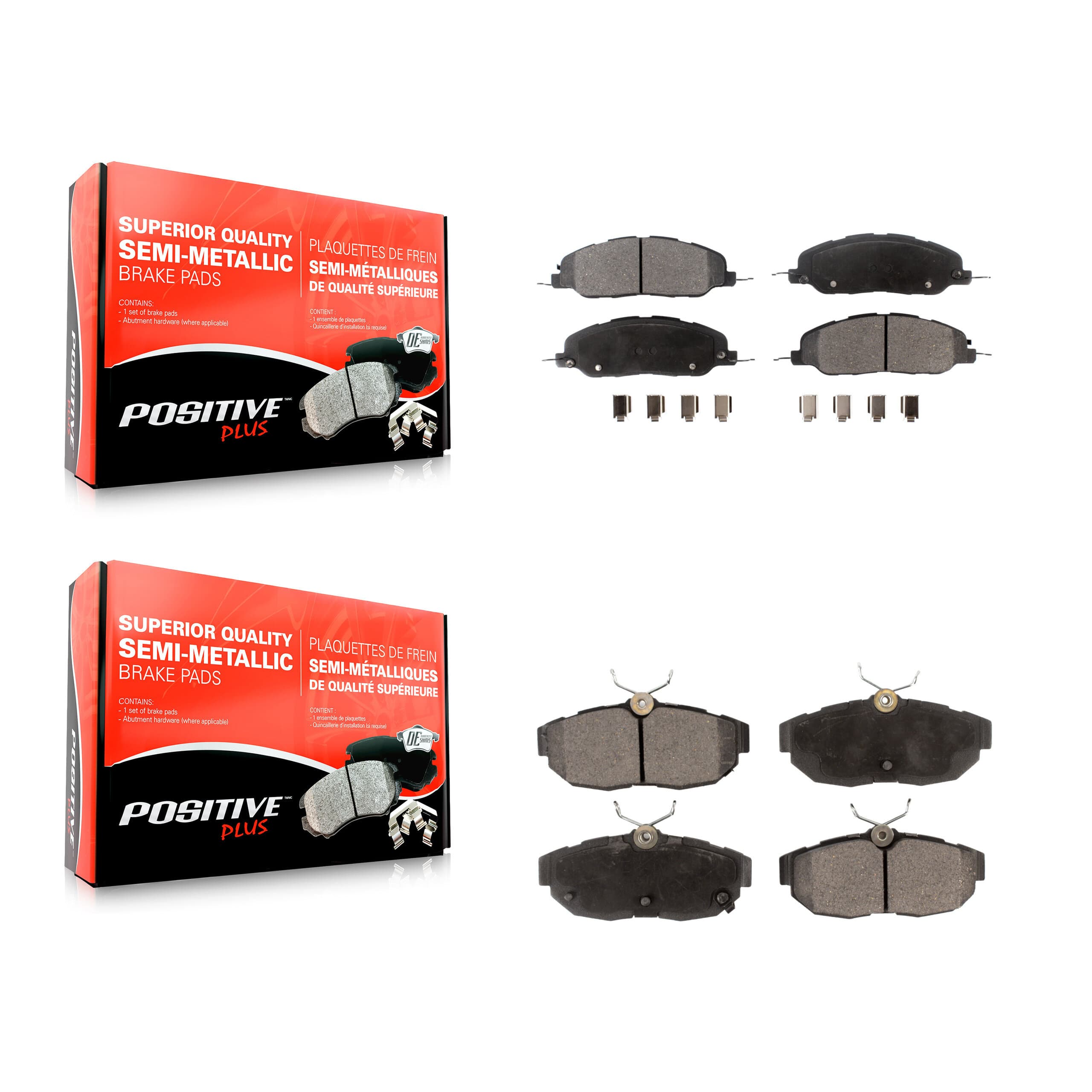 Positive Plus - KPF-100195 - Front and Rear Disc Brake Pad Kits image 1