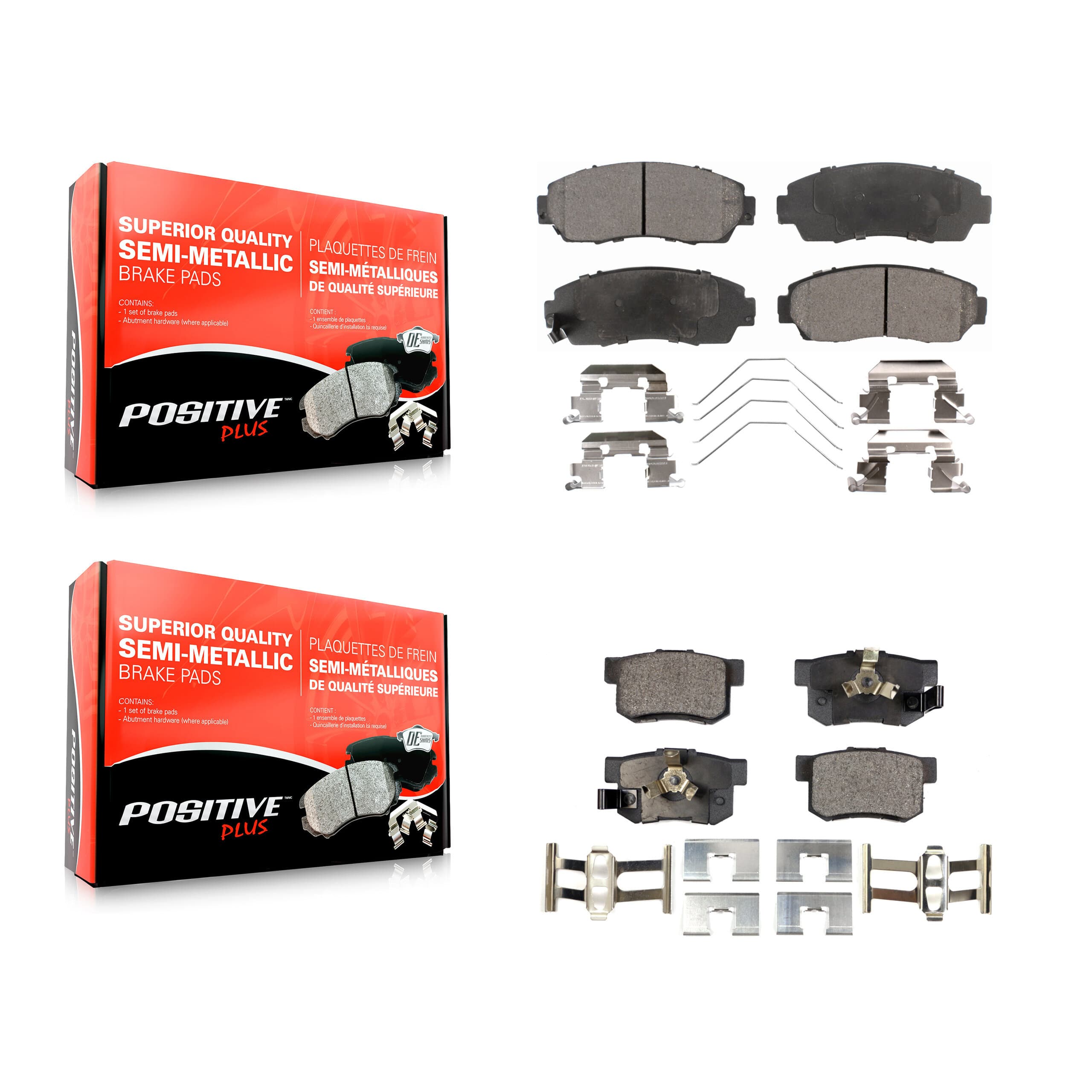 Positive Plus - KPF-100210 - Front and Rear Disc Brake Pad Kits image 1