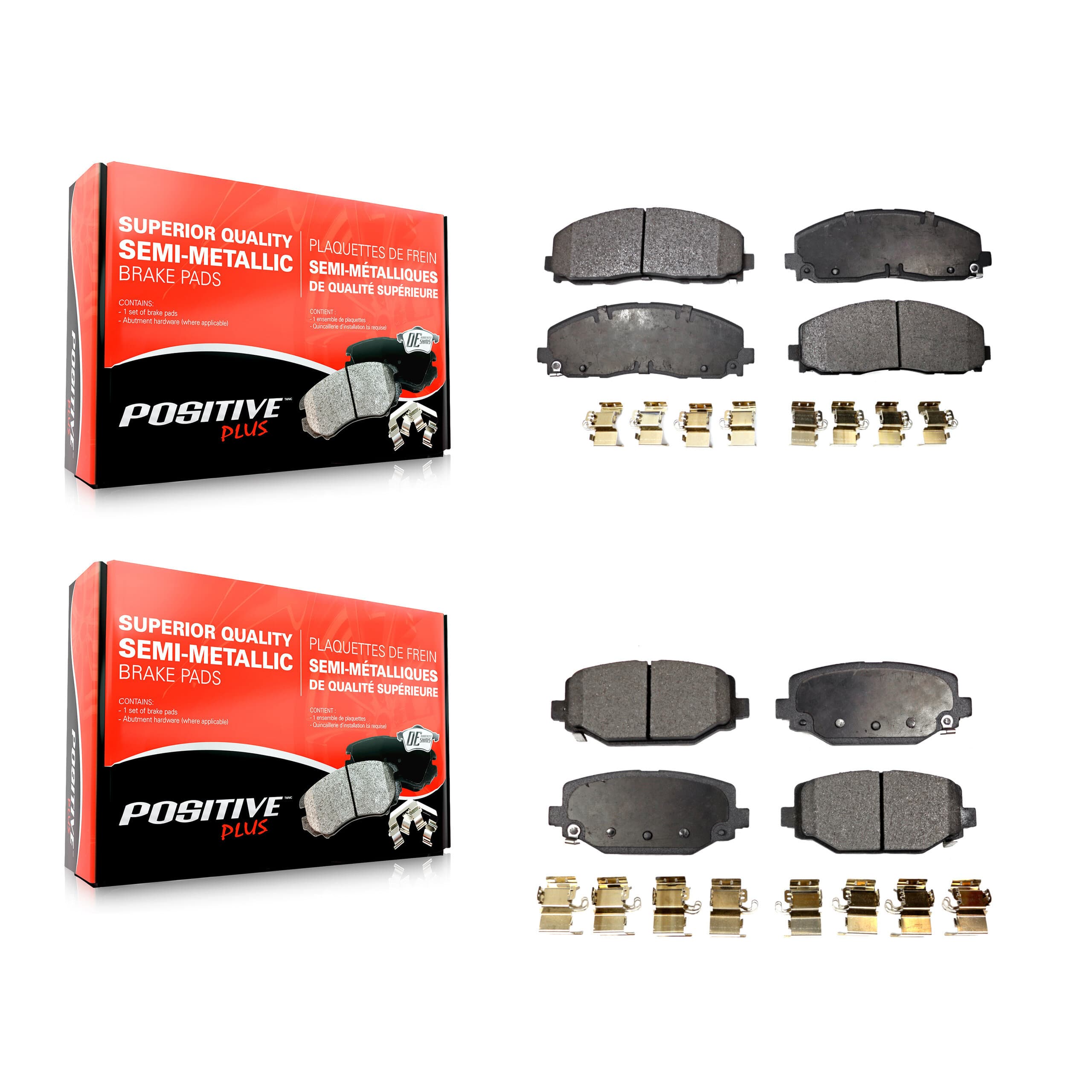 Positive Plus - KPF-100232 - Front and Rear Disc Brake Pad Kits image 1