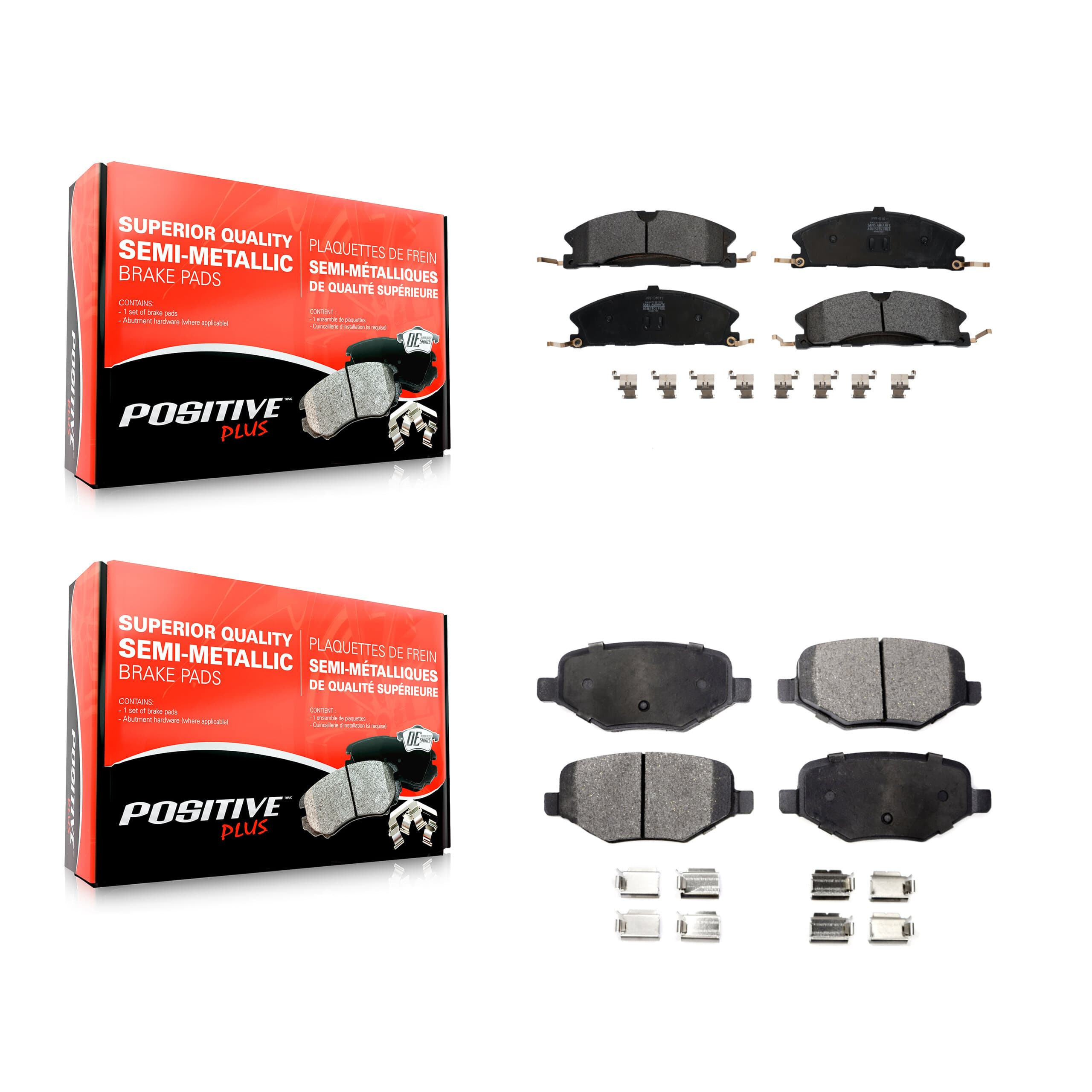 Positive Plus - KPF-100238 - Front and Rear Disc Brake Pad Kits image 1