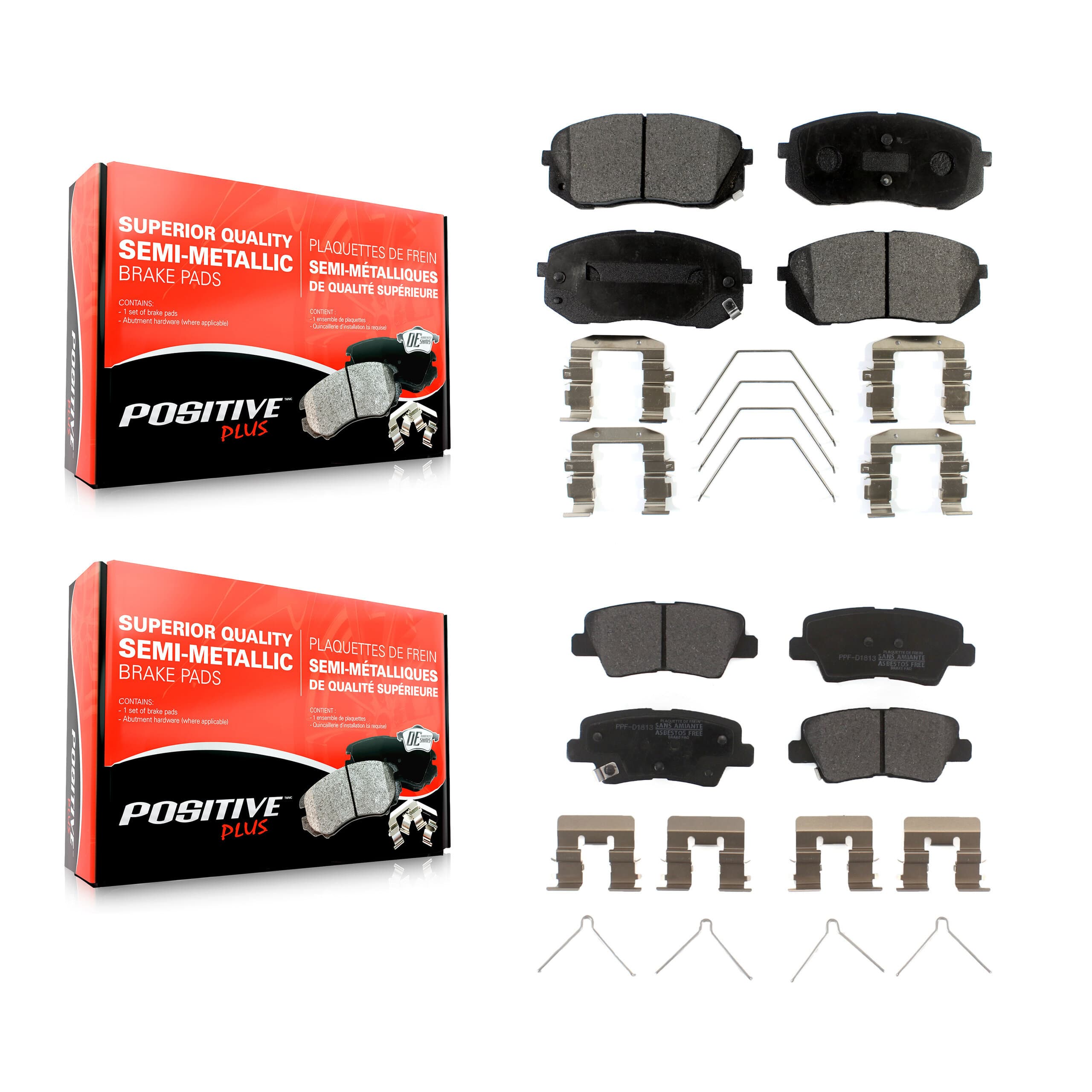 Positive Plus - KPF-100286 - Front and Rear Disc Brake Pad Kits image 1