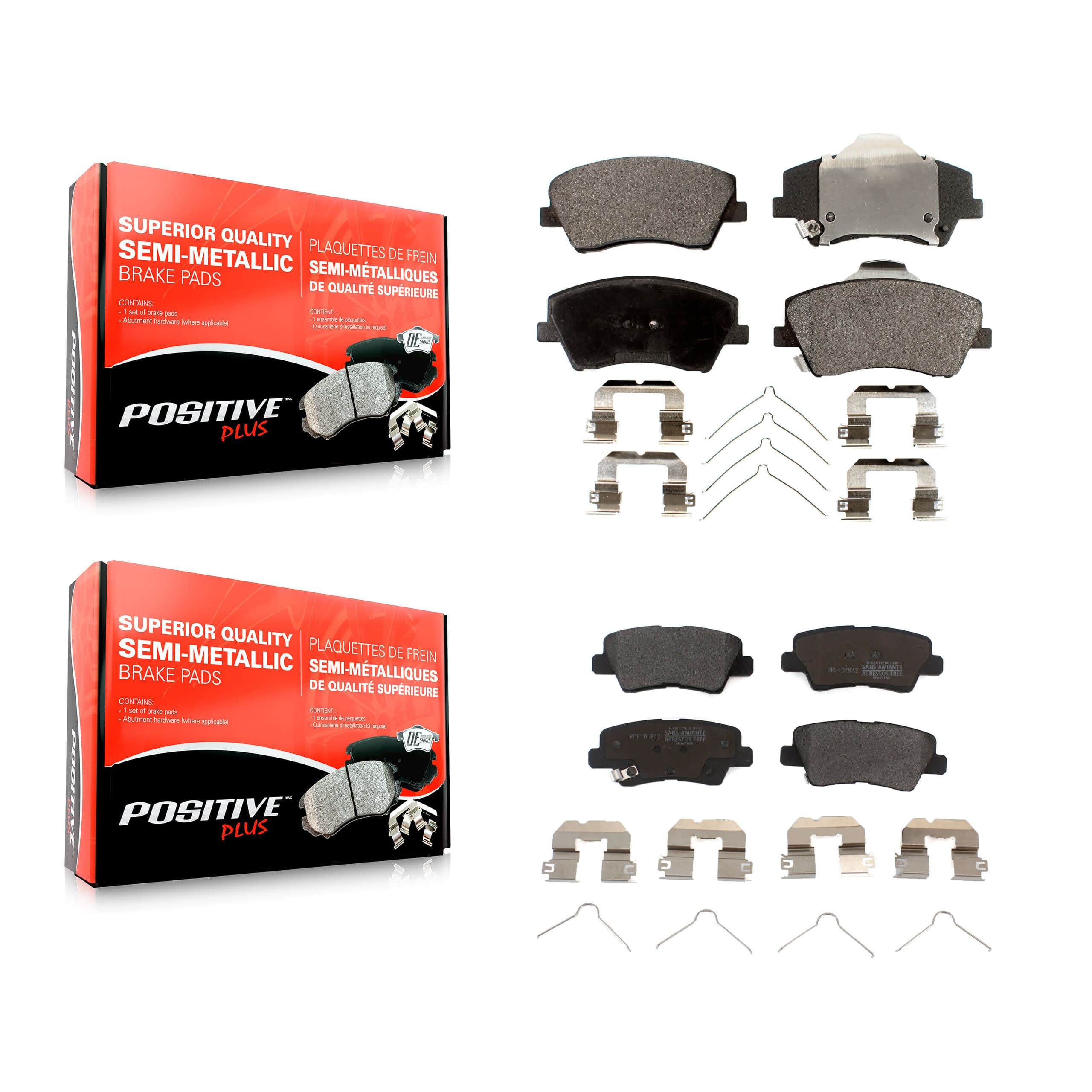 Positive Plus - KPF-100289 - Front and Rear Disc Brake Pad Kits image 1